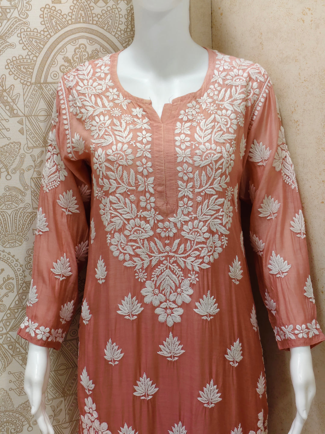 Basma Muslin Ombre Chikankari  Long Kurti