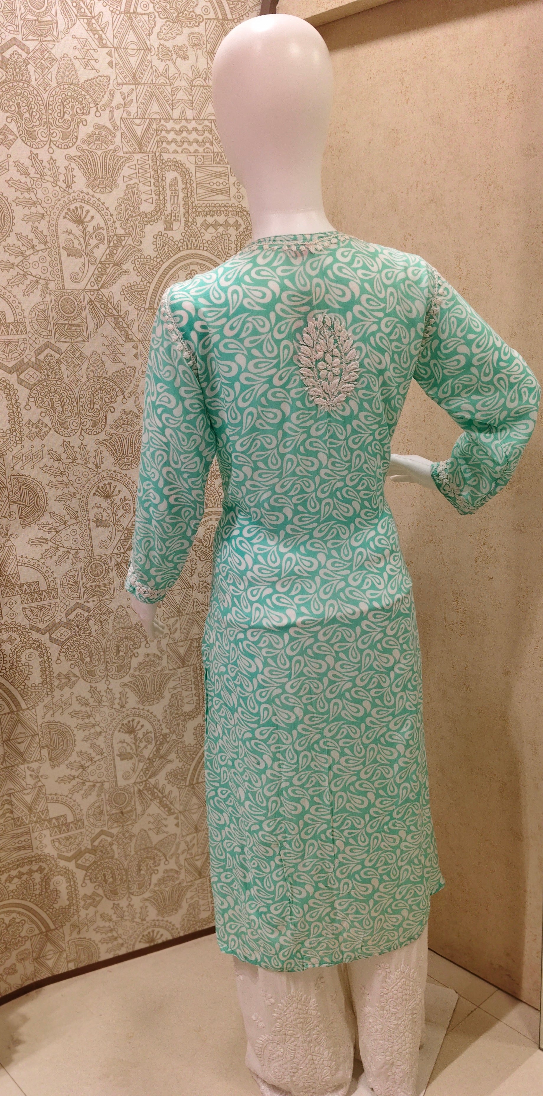 Sofia Modal Printed 3D  Chikankari  Long Kurti