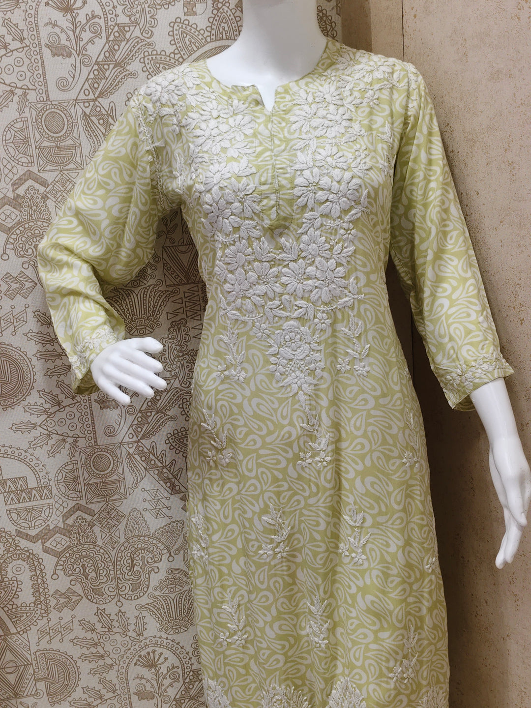 Sofia Modal Printed 3D  Chikankari  Long Kurti