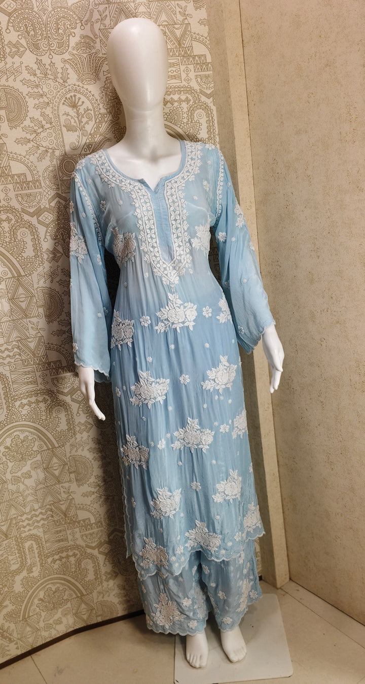 Noya Crepe silk Cutwork palazzo set