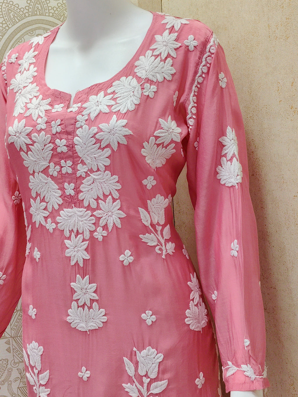 Inara Premium Muslin 7D Chikankari work long kurti