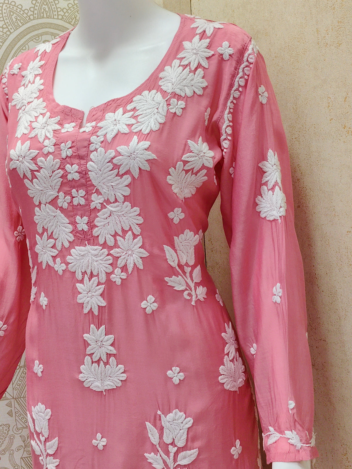 Inara Premium Muslin 7D Chikankari work long kurti