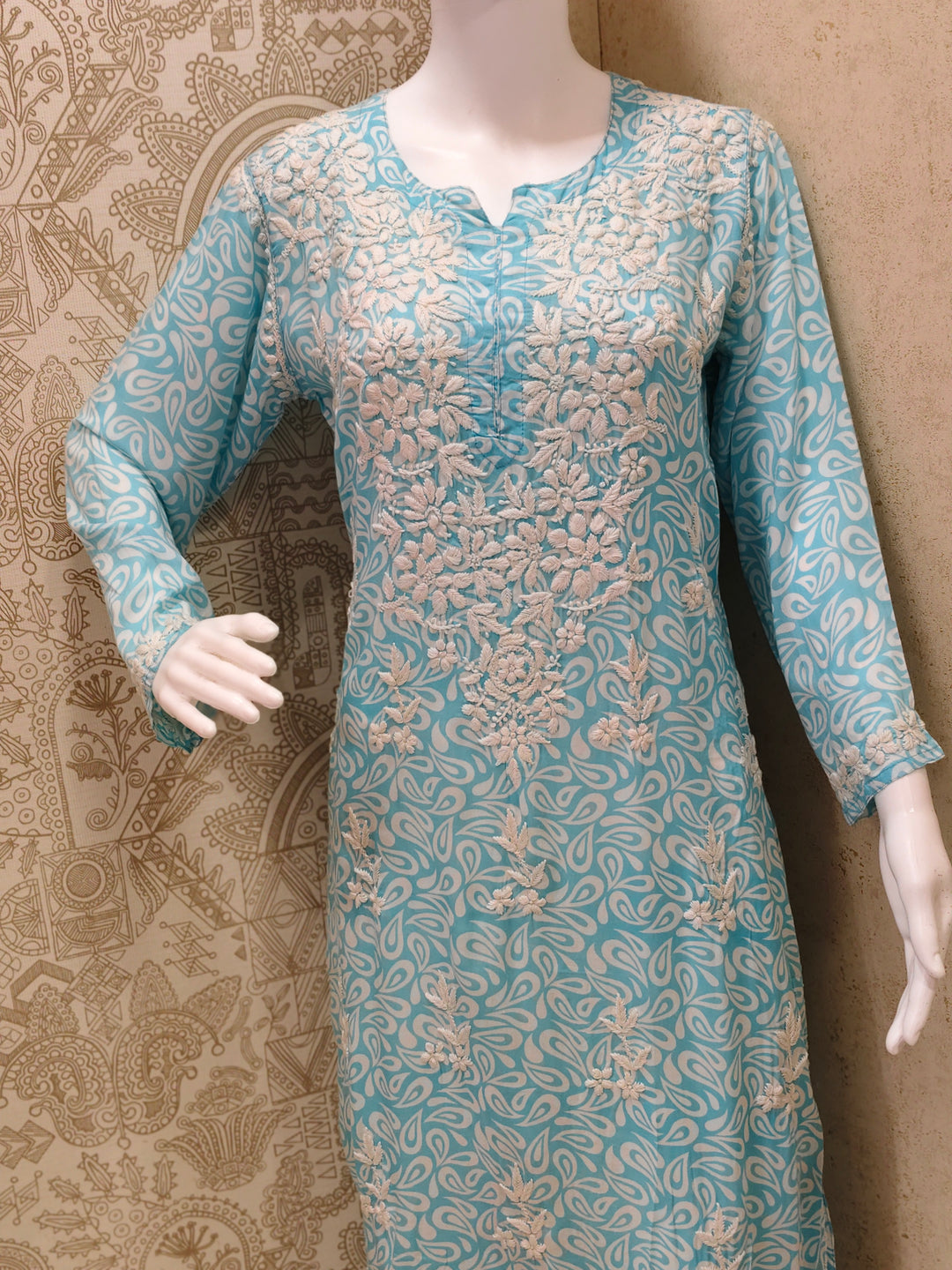 Sofia Modal Printed 3D  Chikankari  Long Kurti