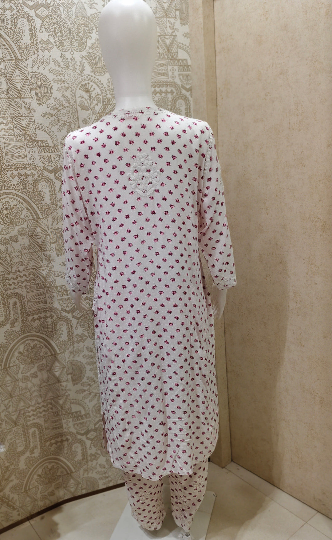 Sidra Rayon Printed Chikankari  Pant Set