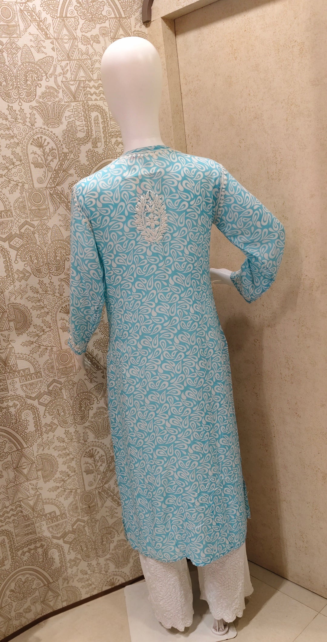Sofia Modal Printed 3D  Chikankari  Long Kurti