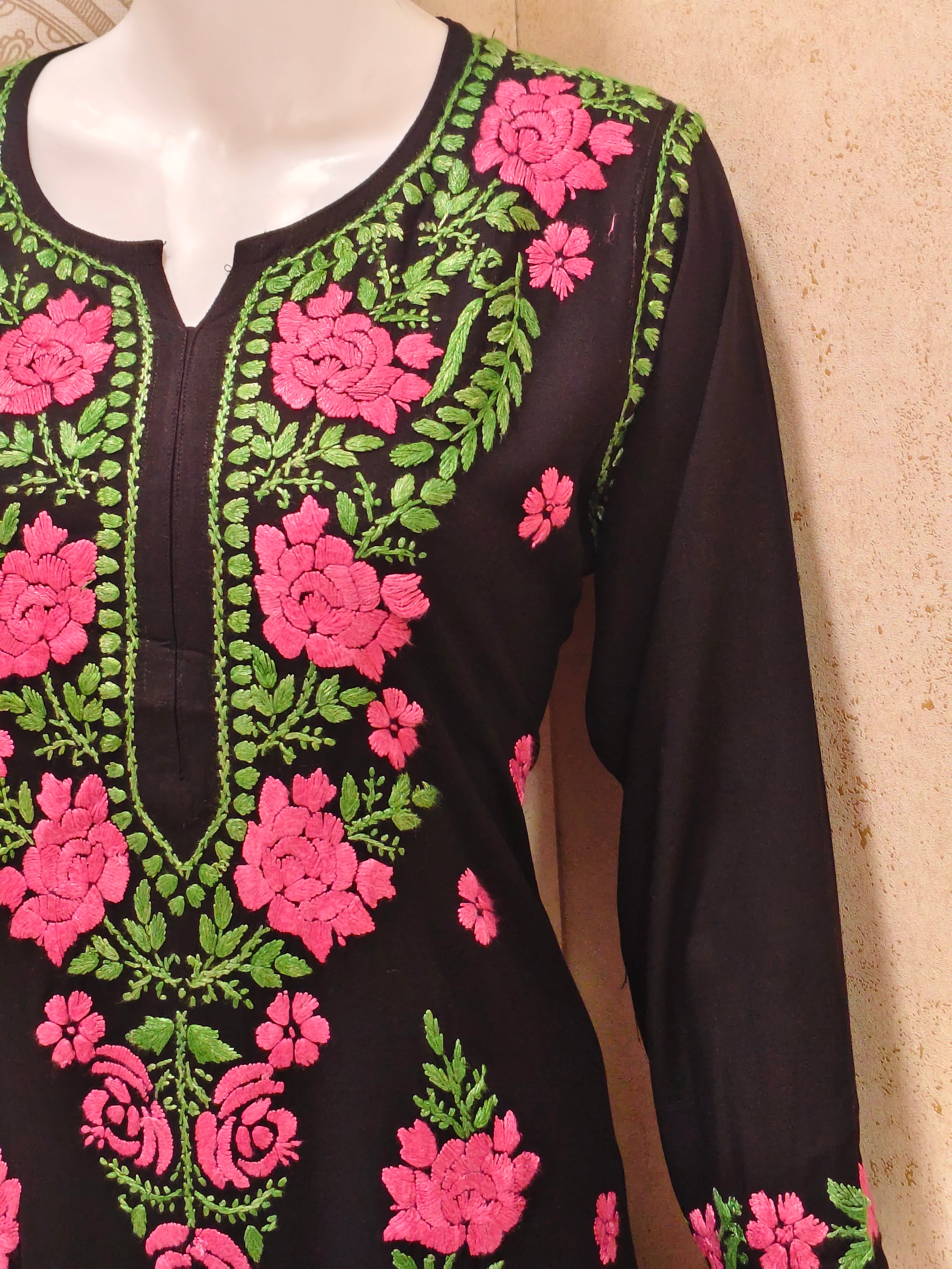 Ruba Rayon Chikankari Designer Black Palazzo Set