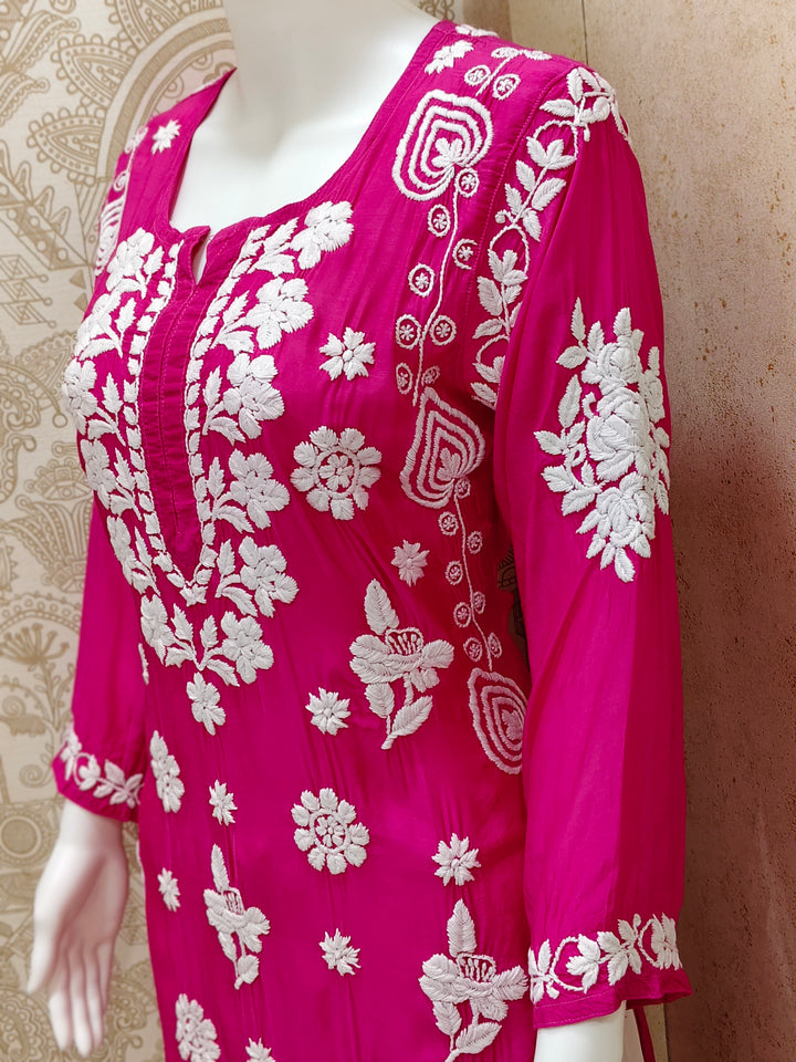 Dania Premium Muslin 3D Chikankari  Kurti