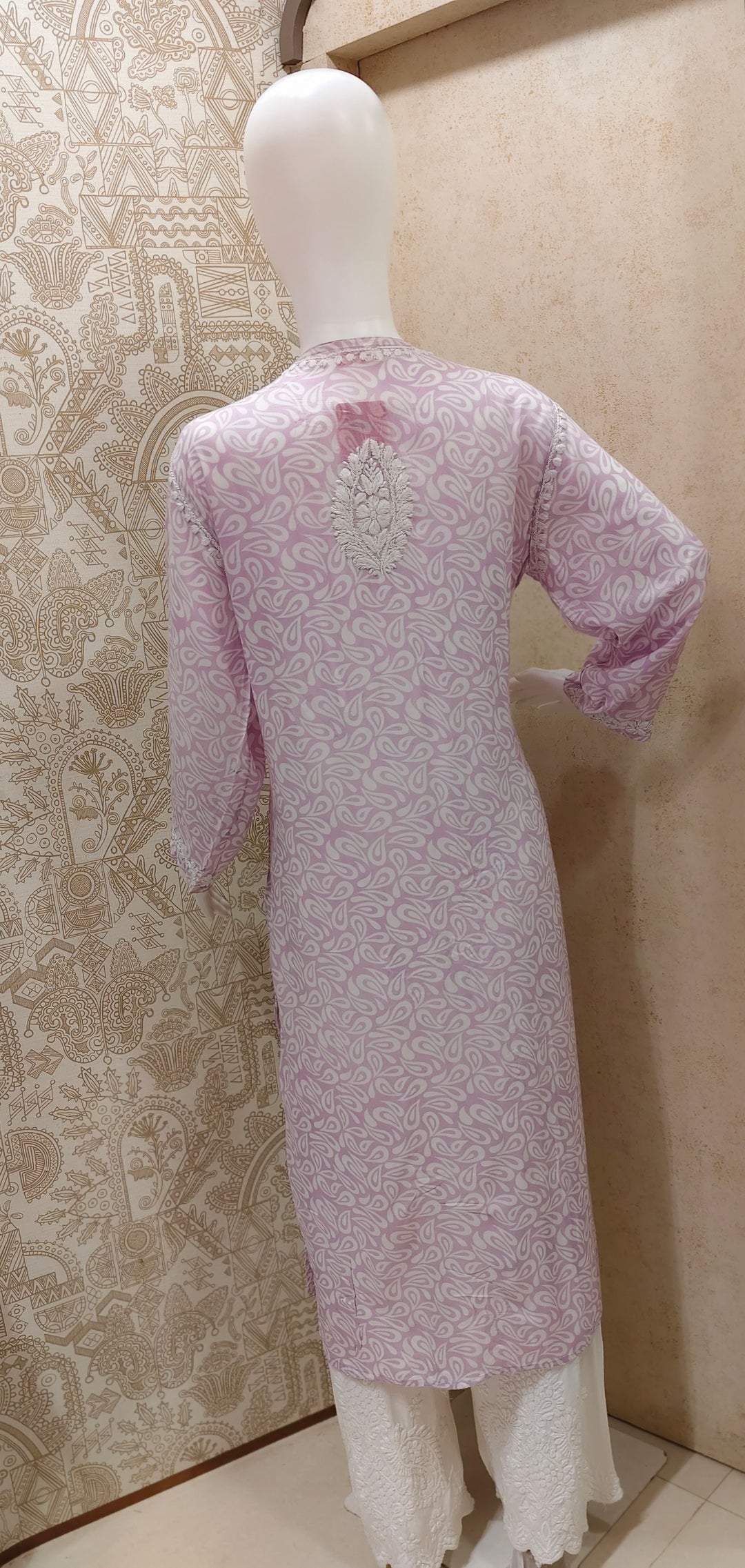 Sofia Modal Printed 3D  Chikankari  Long Kurti