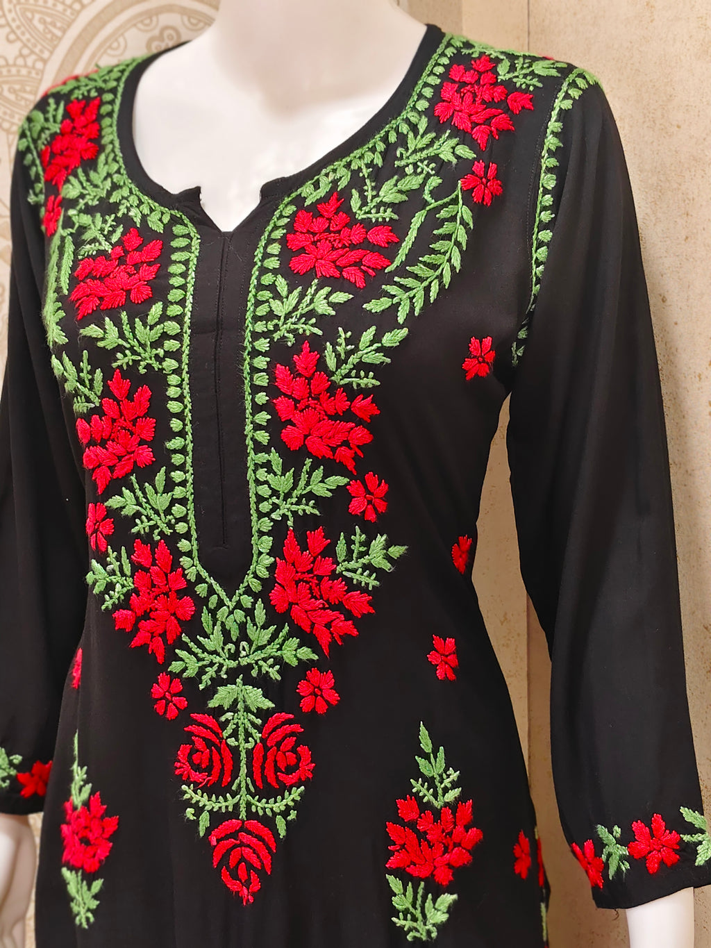 Ruba Rayon Chikankari Designer Black Palazzo Set