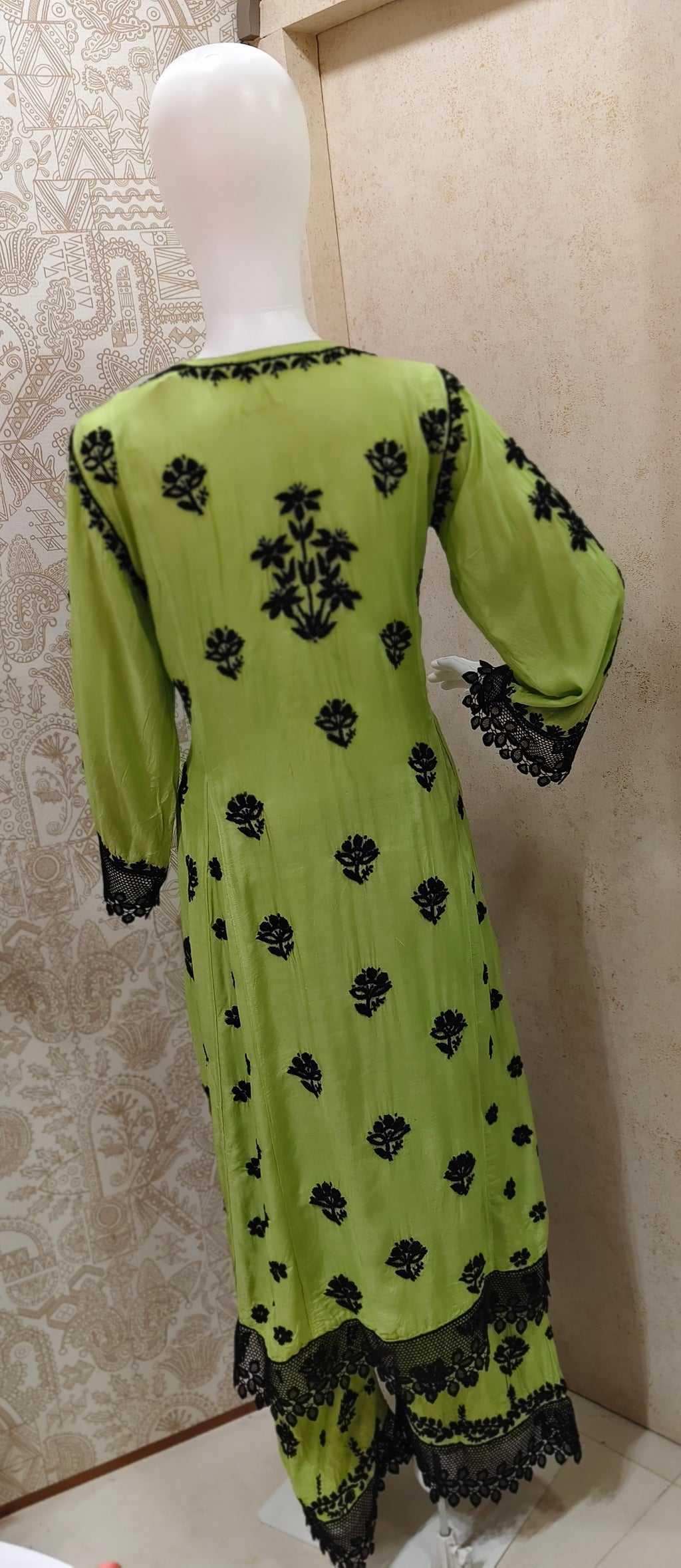 Emira Premium Muslin 3D Chikankari Palazzo Set