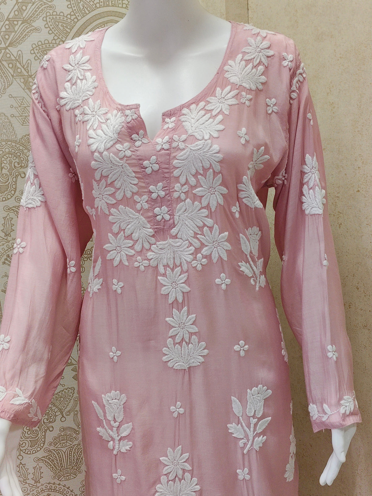 Inara Premium Muslin 7D Chikankari work long kurti