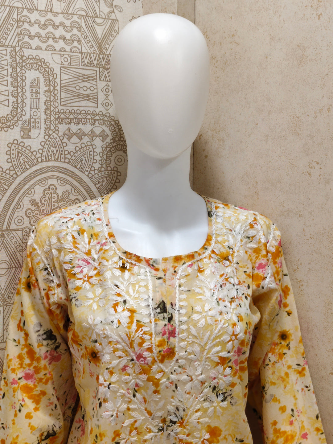 Soha Printed Mul  Cotton Chikankari Short Kurti