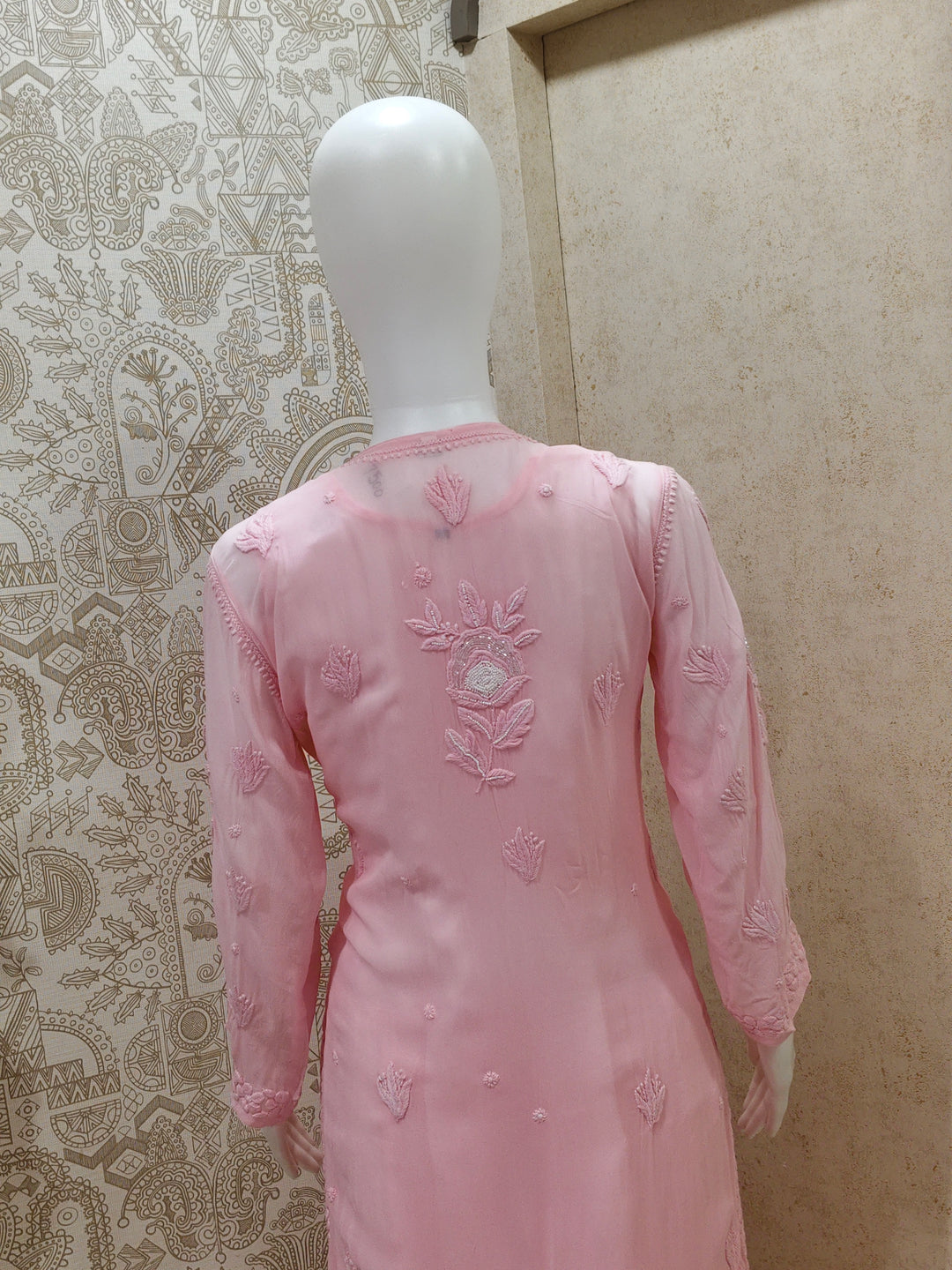 Yazrin Viscose Designer Add On Cutdana And Pearl Work Chikankari 3 Piece Set