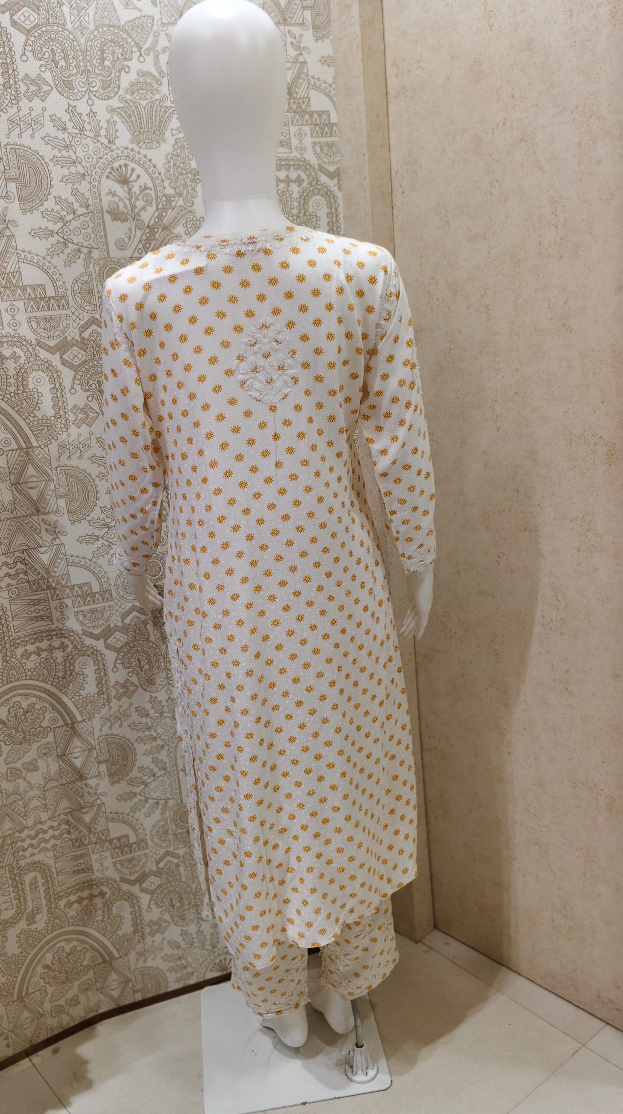 Sidra Rayon Printed Chikankari  Pant Set