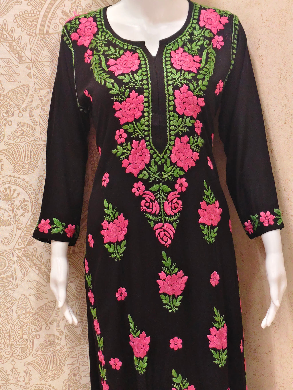 Ruba Rayon Chikankari Designer Black Palazzo Set