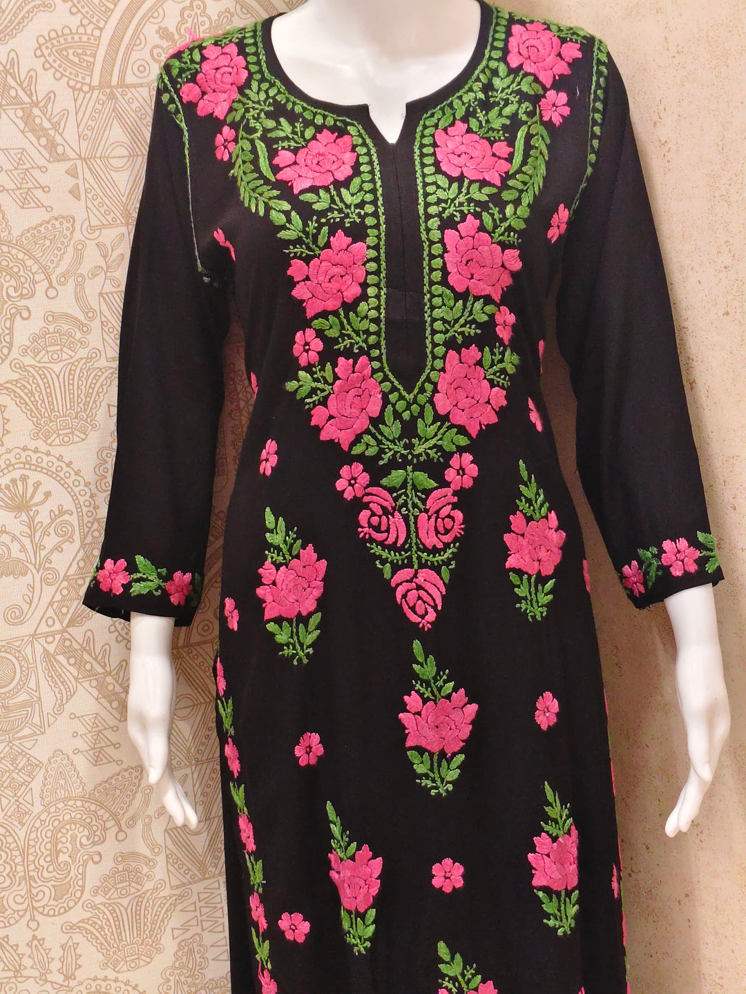 Ruba Rayon Chikankari Designer Black Palazzo Set