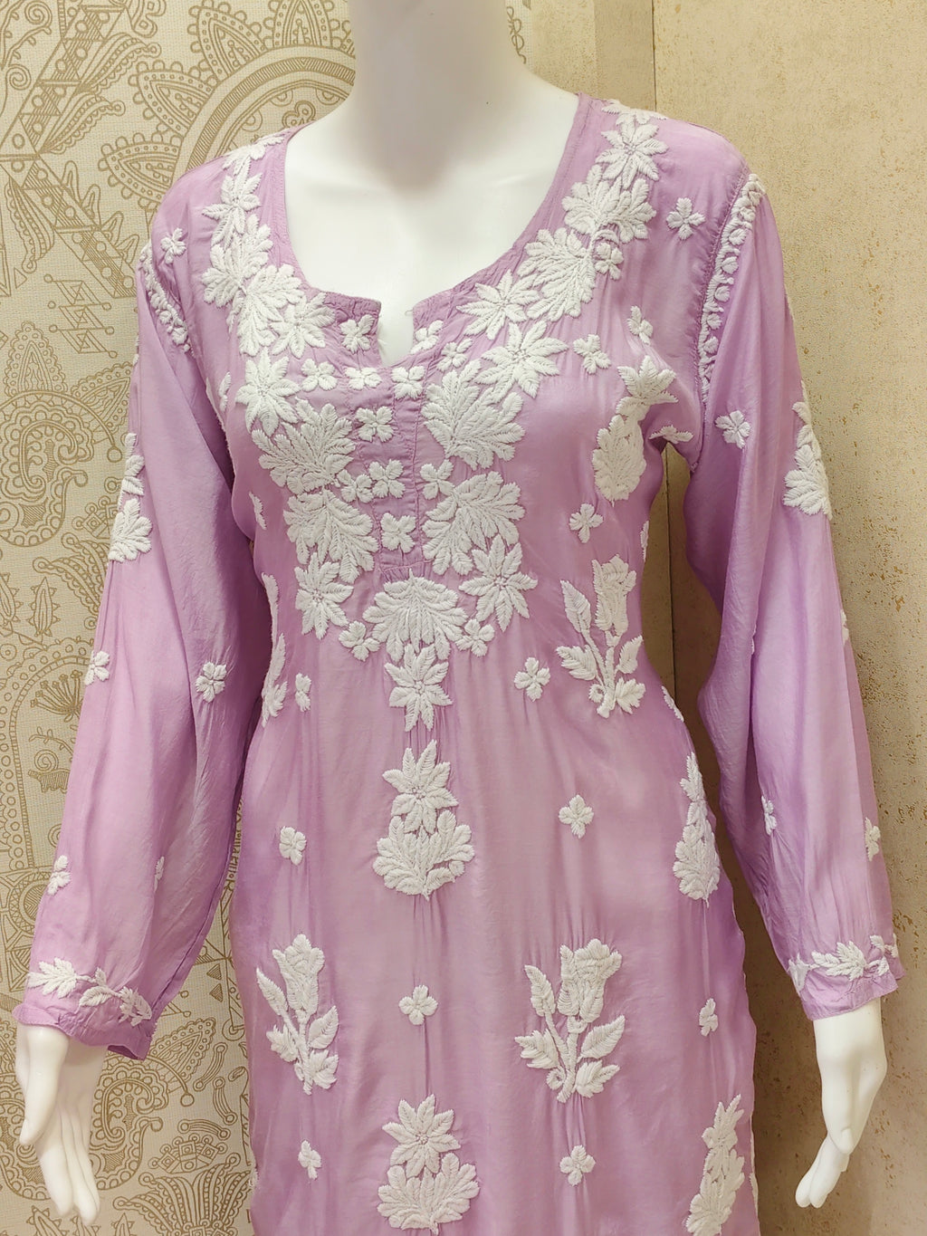 Inara Premium Muslin 7D Chikankari work long kurti