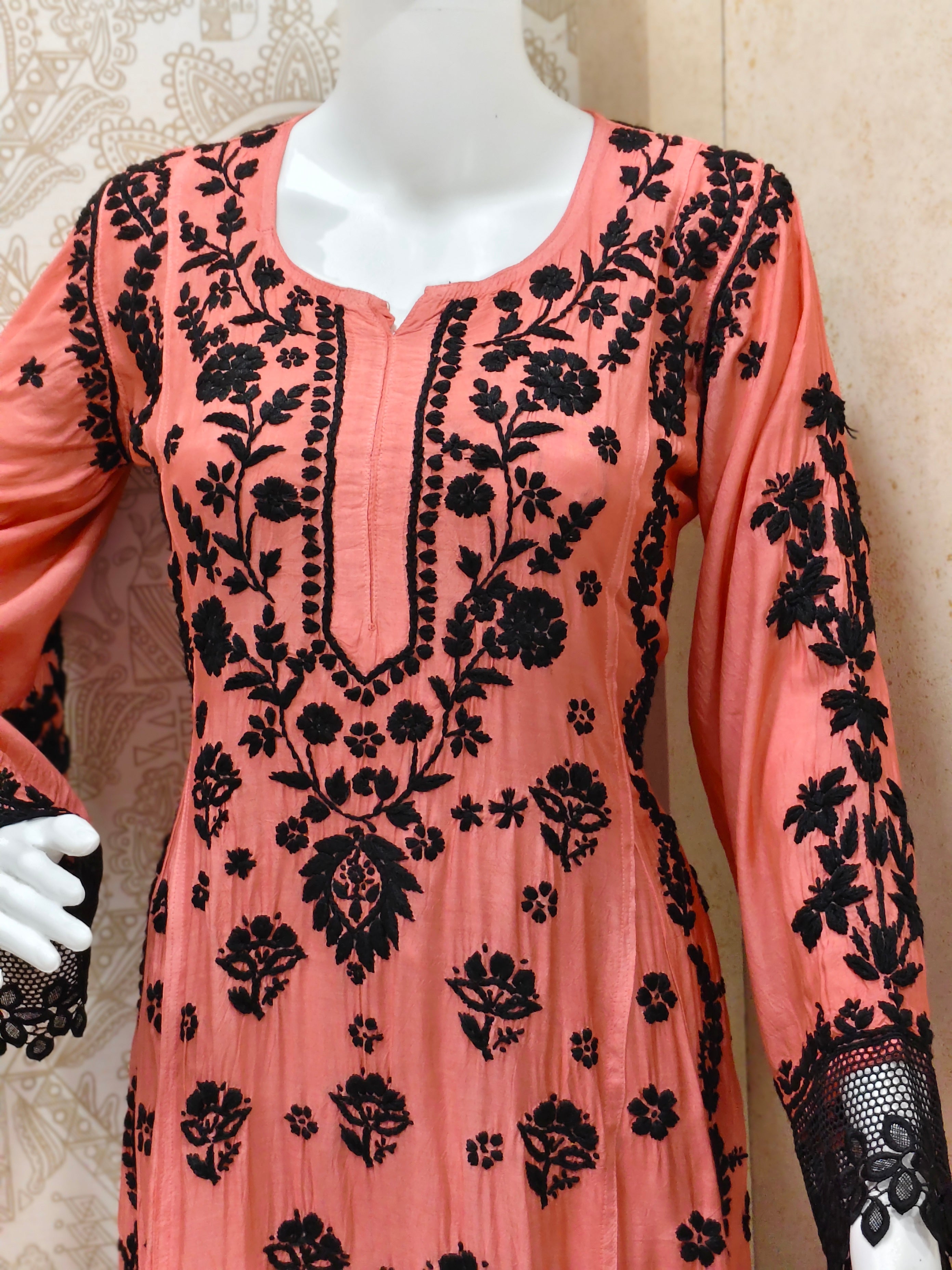 Emira Premium Muslin 3D Chikankari Palazzo Set