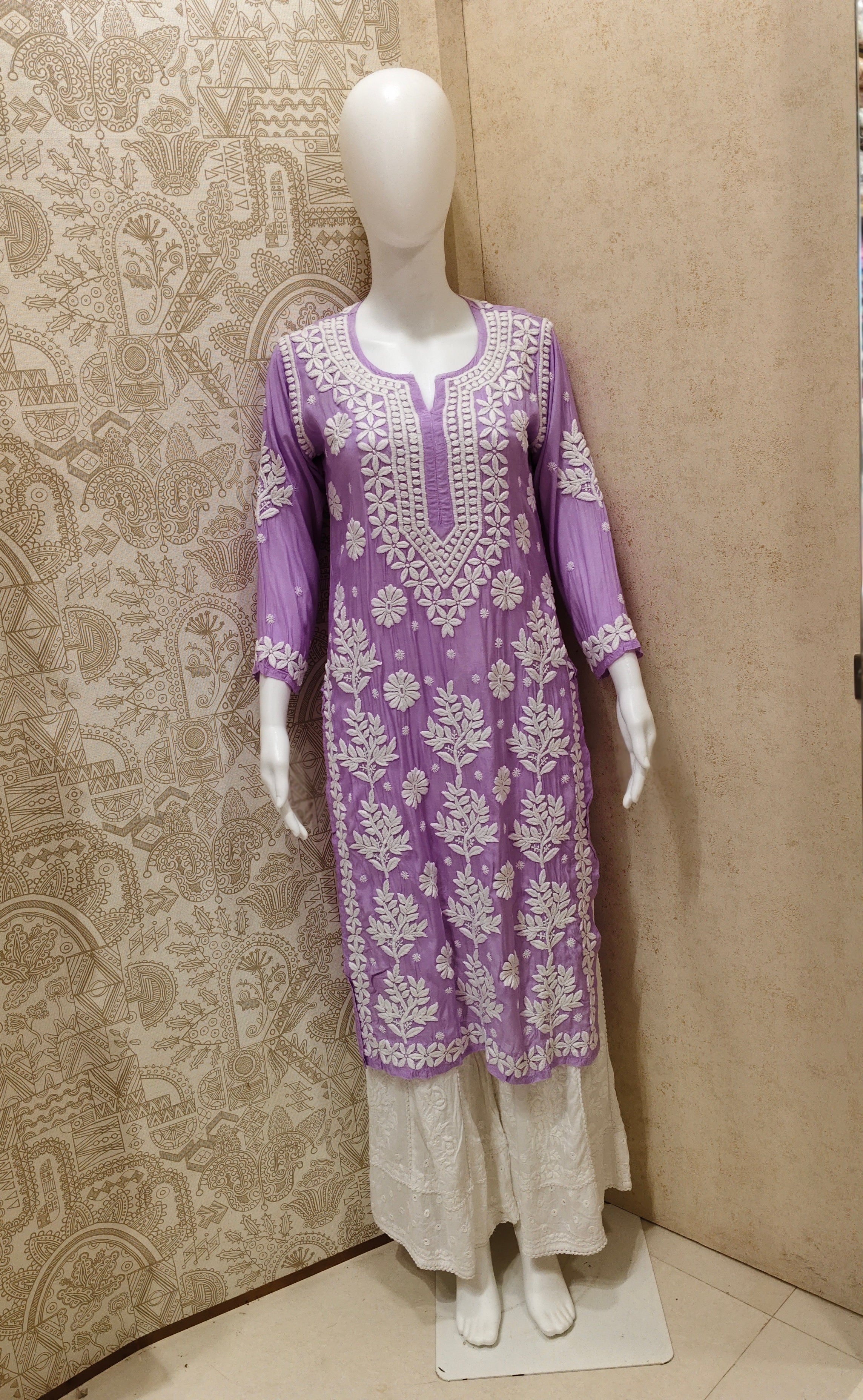 Tahira  Premium Muslin 3D Chikankari  Kurti