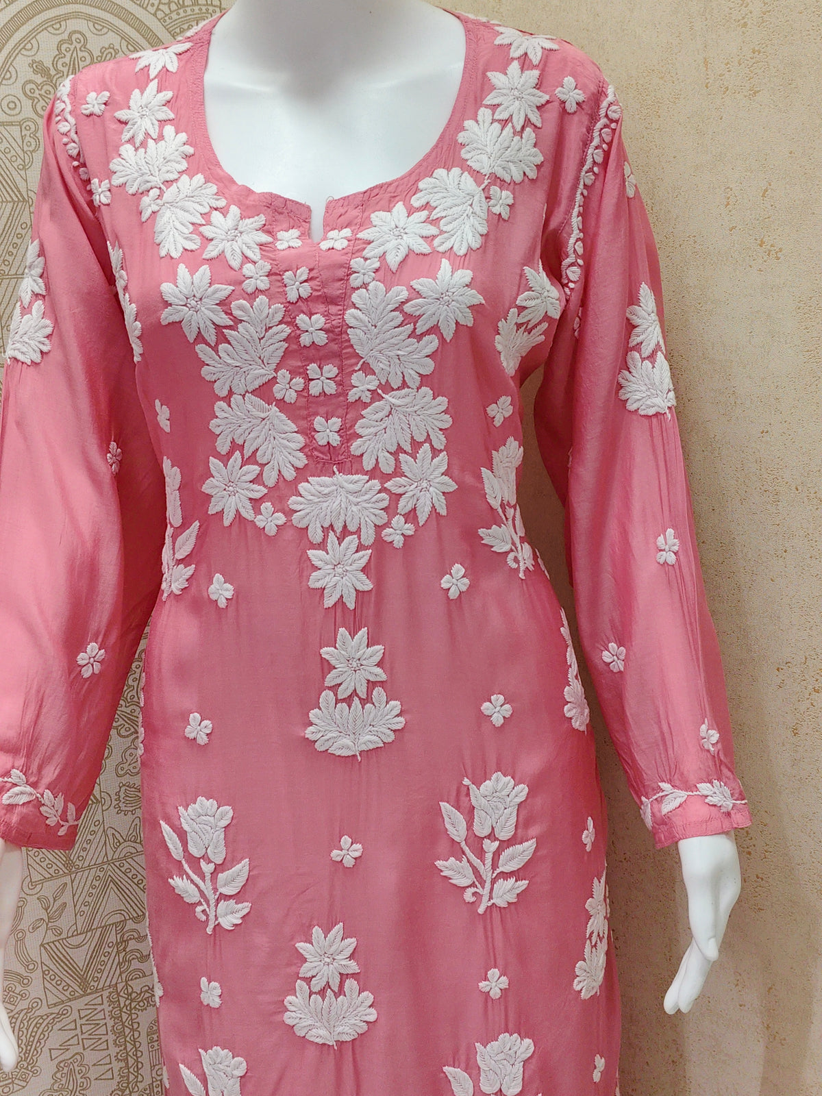Inara Premium Muslin 7D Chikankari work long kurti
