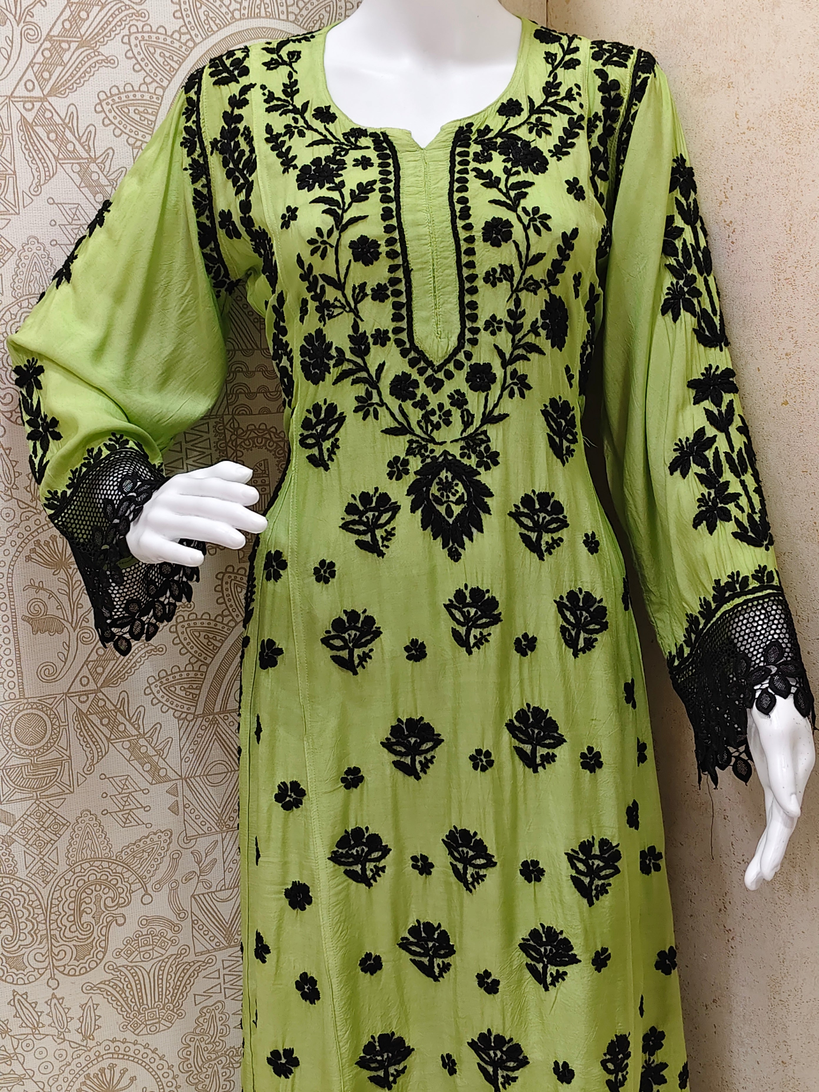Emira Premium Muslin 3D Chikankari Palazzo Set