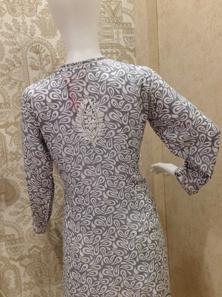 Sofia Modal Printed 3D  Chikankari  Long Kurti