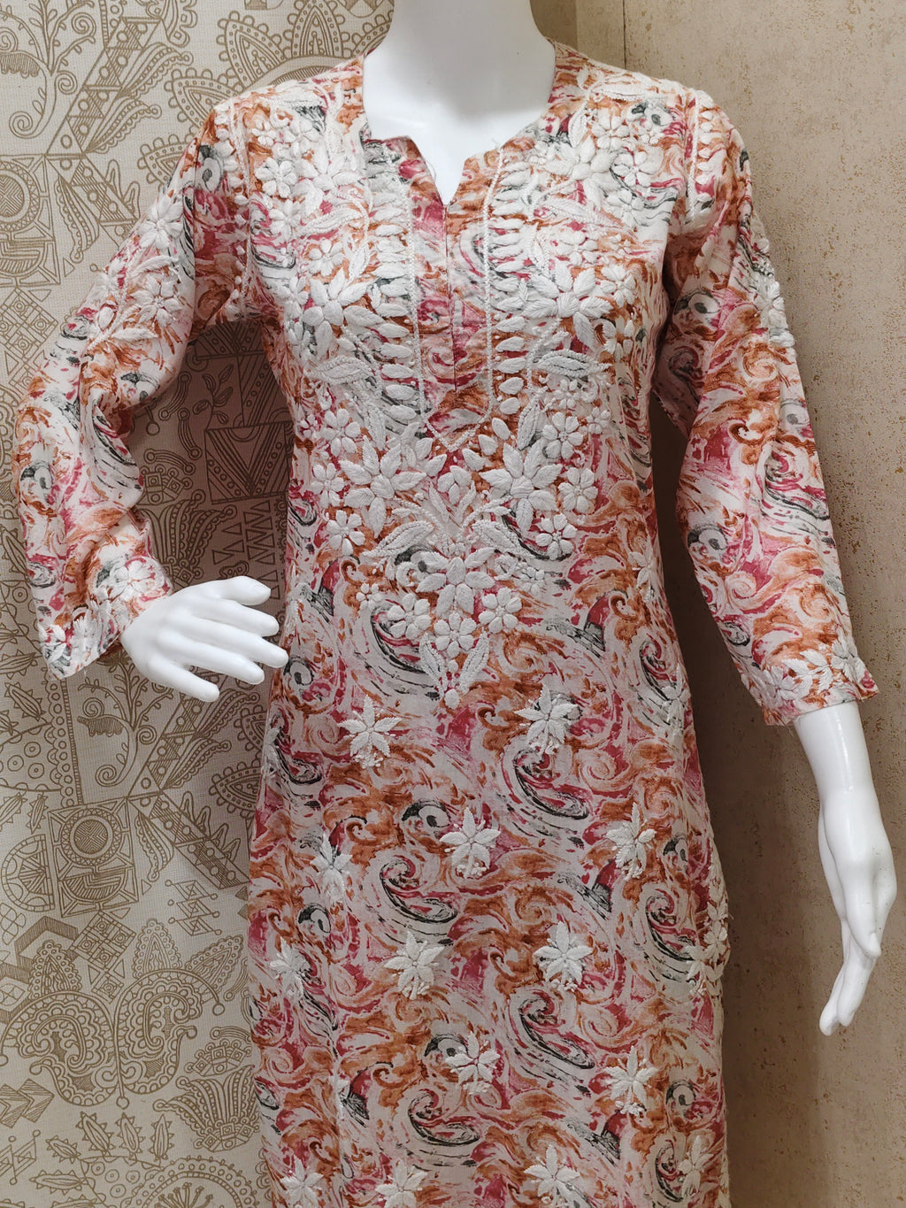 Rukhsaar Printed Mulmul Chikankari Pant  Set