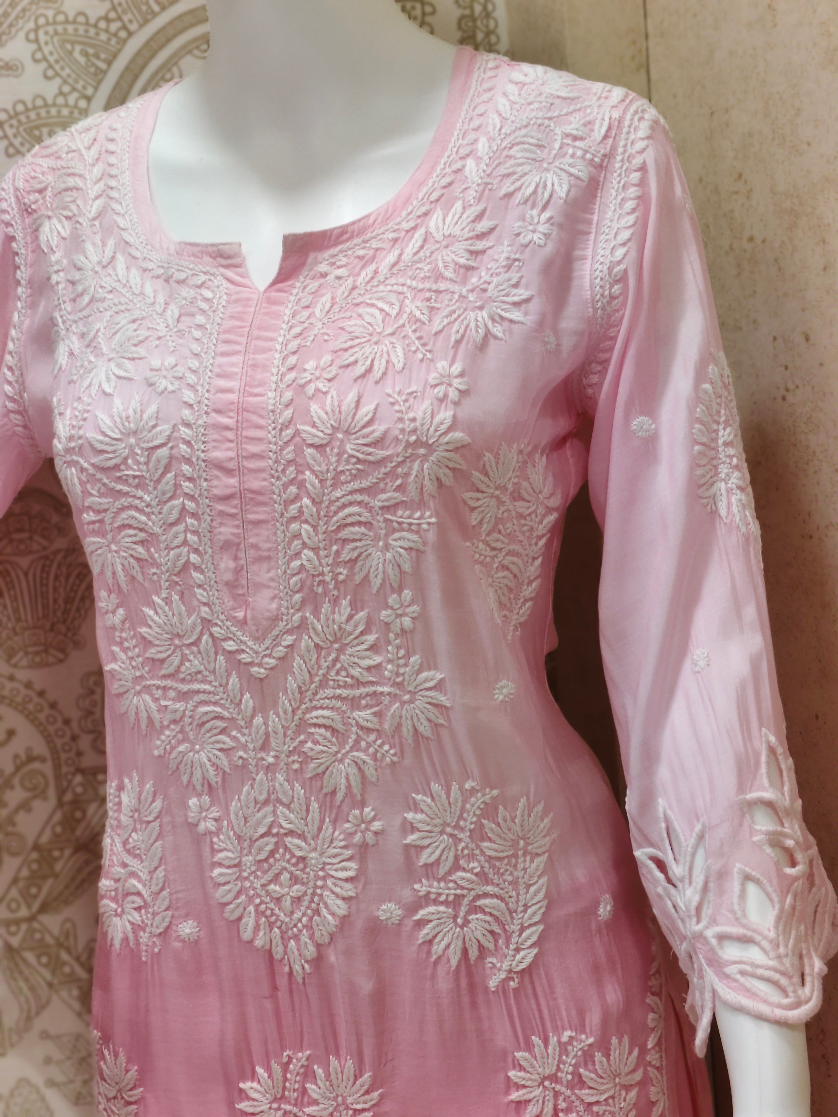 Anaya  Premium Muslin 3D Chikankari Ombre  Cutwork Kurti Palazzo Set