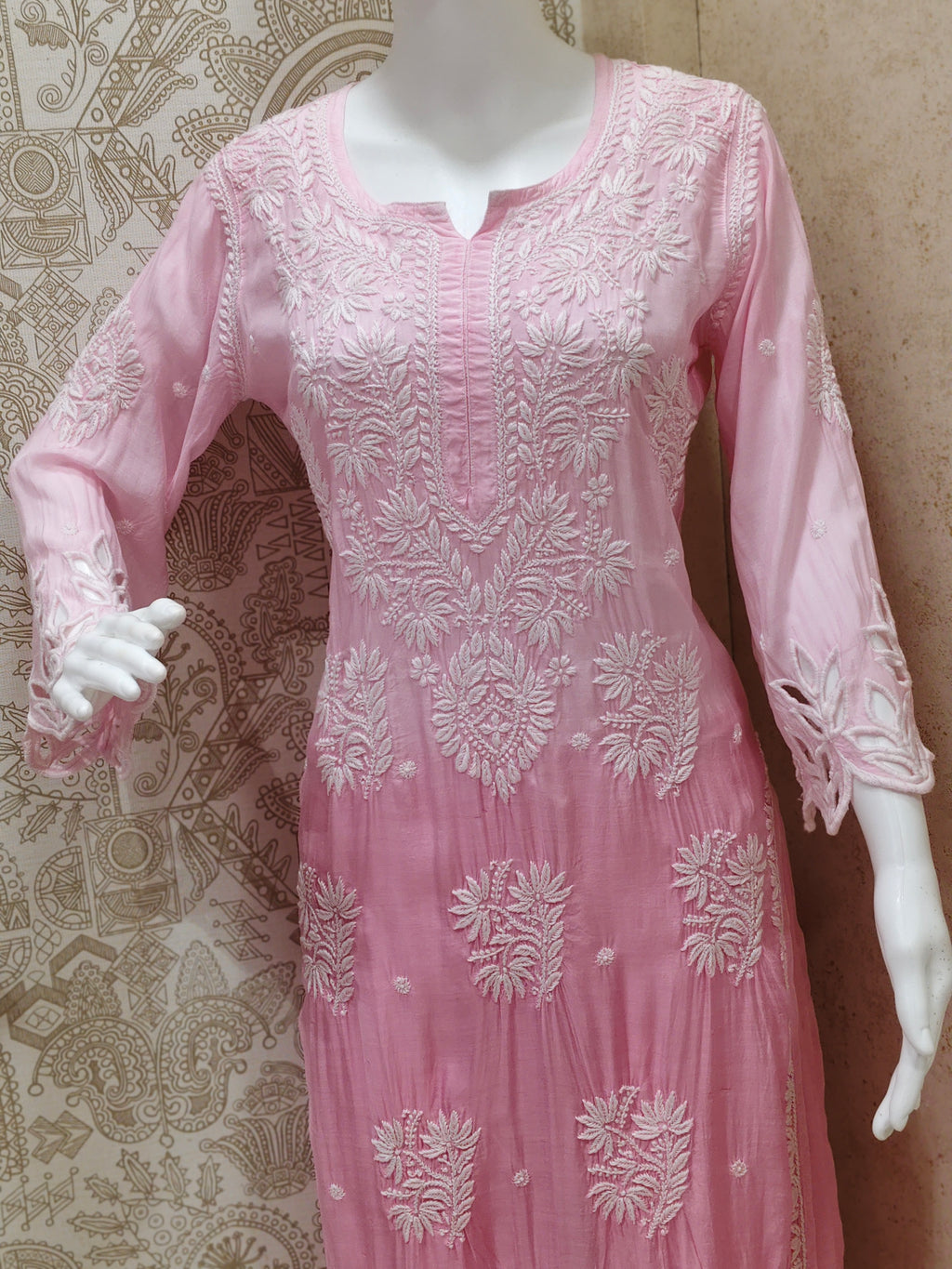 Anaya  Premium Muslin 3D Chikankari Ombre  Cutwork Kurti Palazzo Set