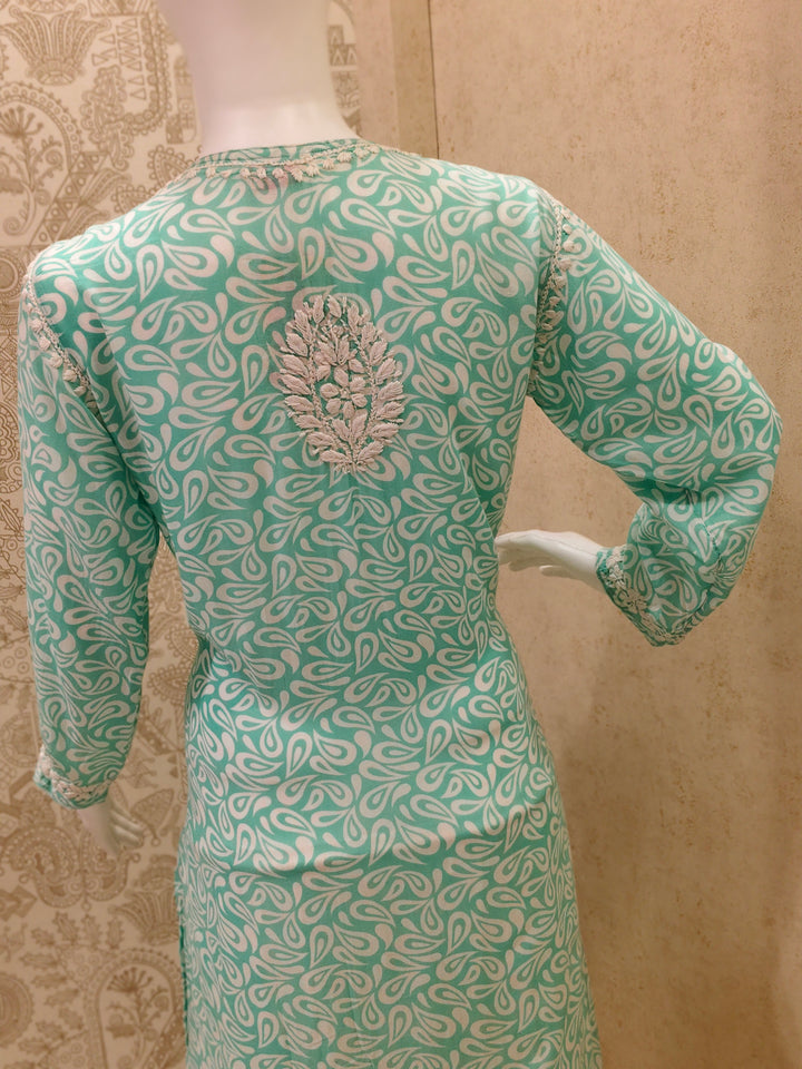 Sofia Modal Printed 3D  Chikankari  Long Kurti