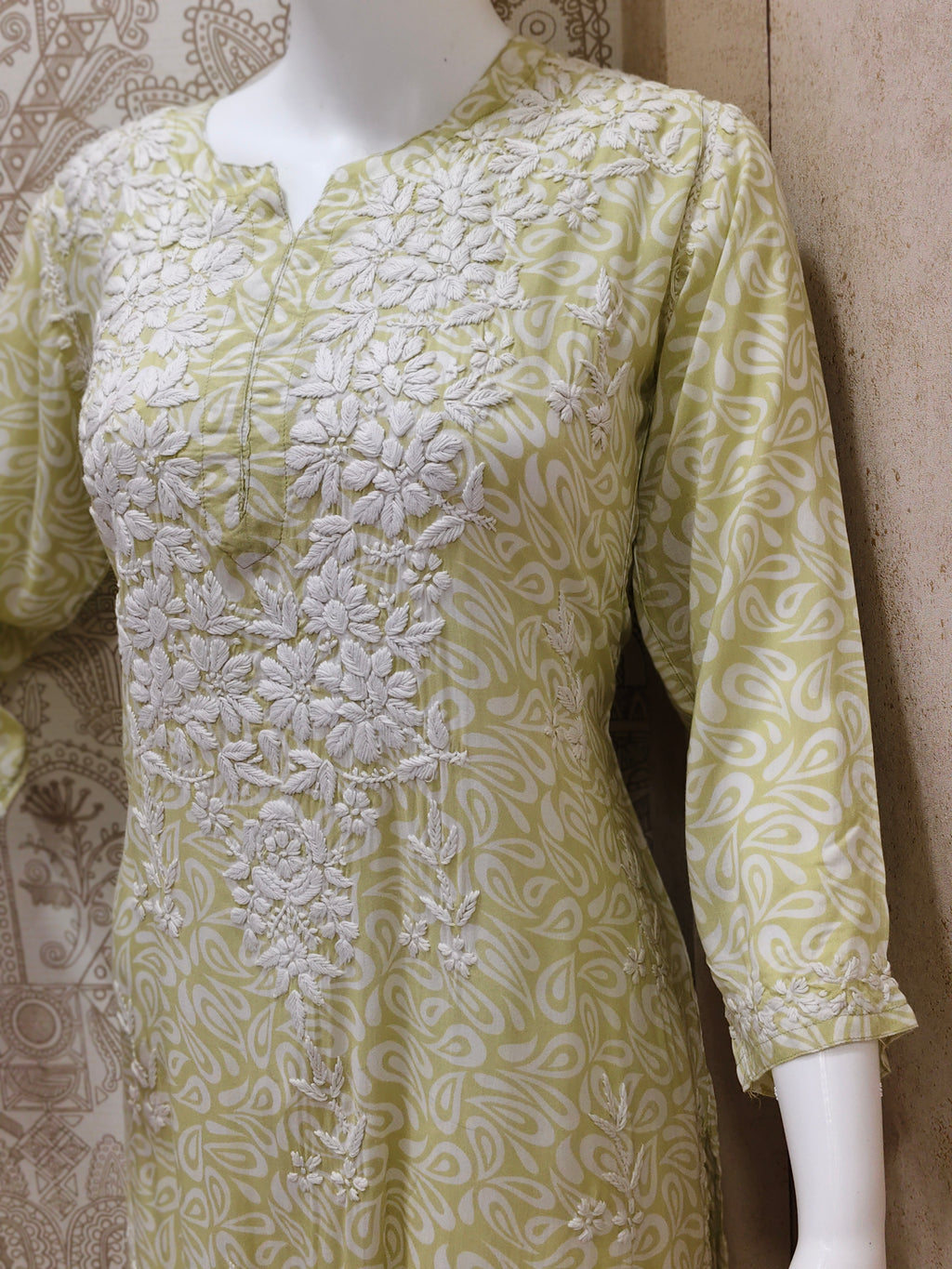 Sofia Modal Printed 3D  Chikankari  Long Kurti