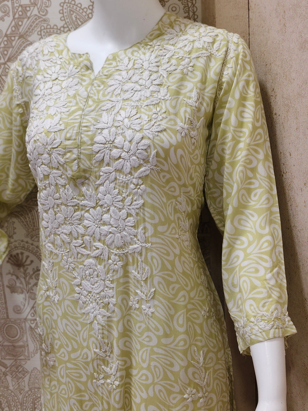Sofia Modal Printed 3D  Chikankari  Long Kurti