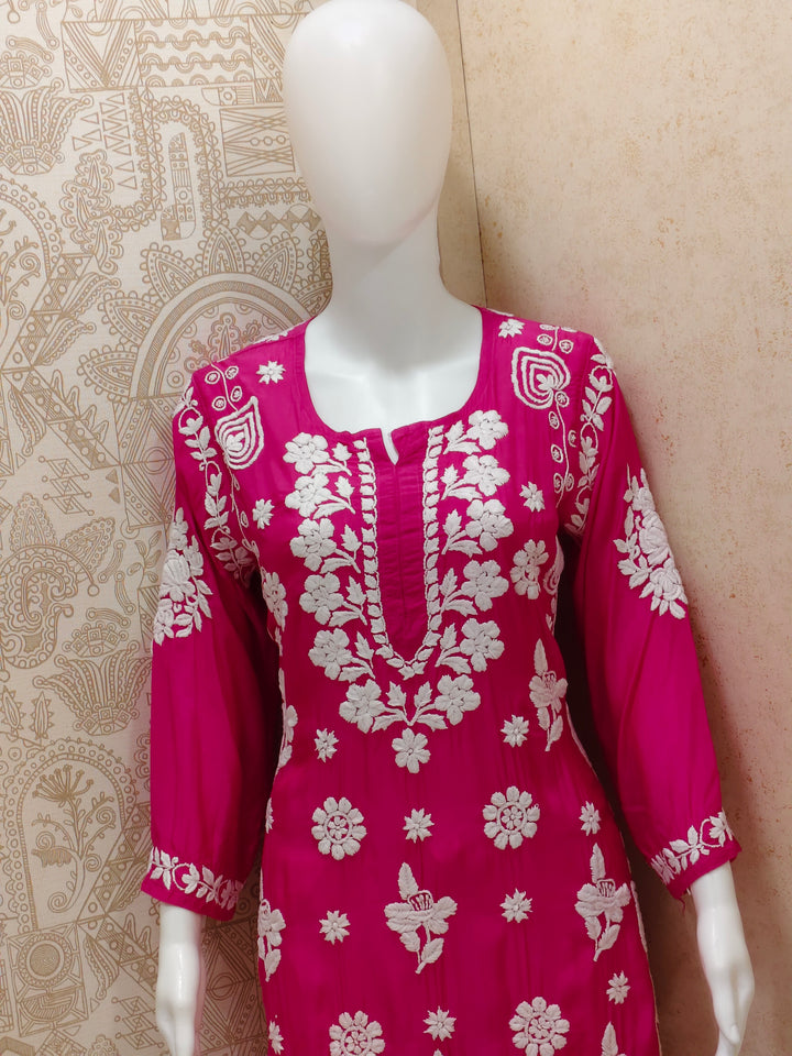 Dania Premium Muslin 3D Chikankari  Kurti