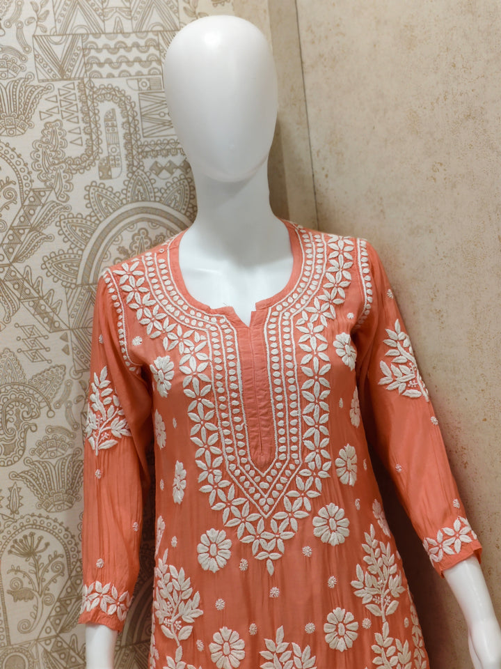 Tahira  Premium Muslin 3D Chikankari  Kurti