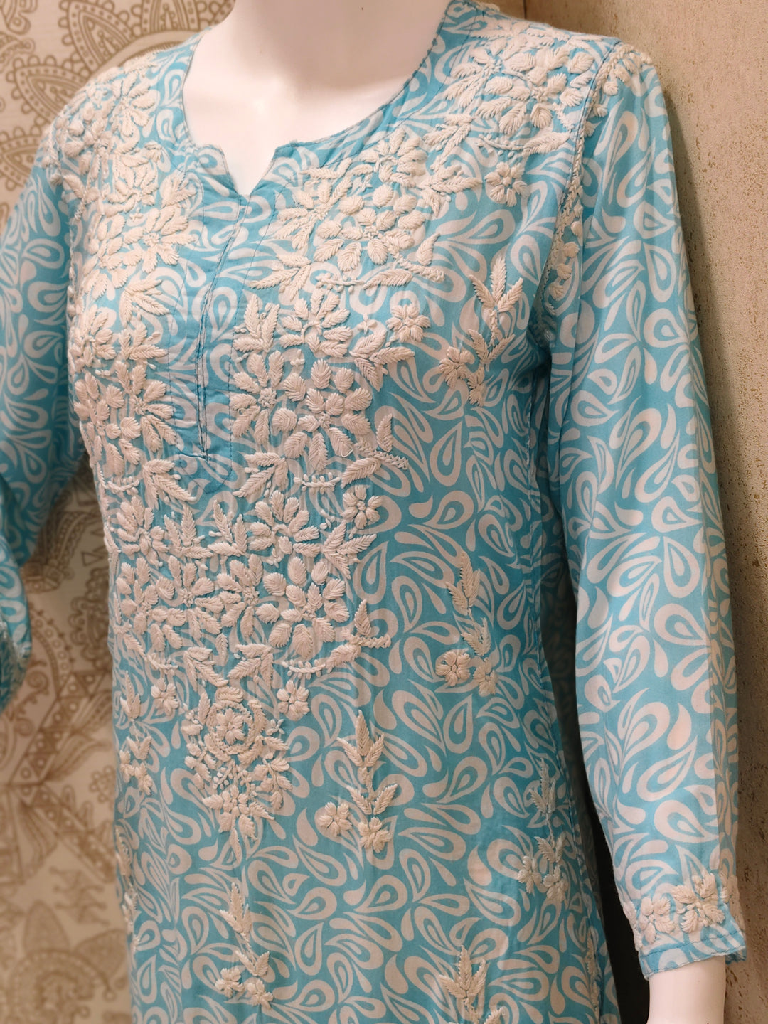 Sofia Modal Printed 3D  Chikankari  Long Kurti