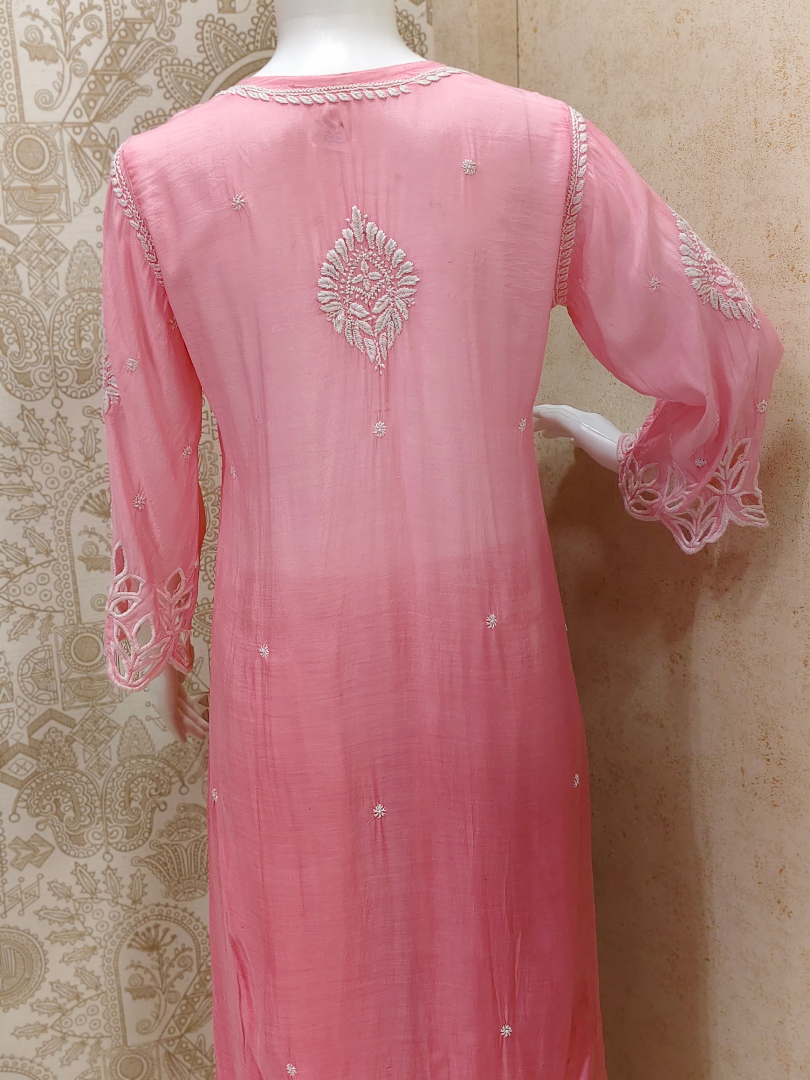Anaya  Premium Muslin 3D Chikankari Ombre  Cutwork Kurti Palazzo Set