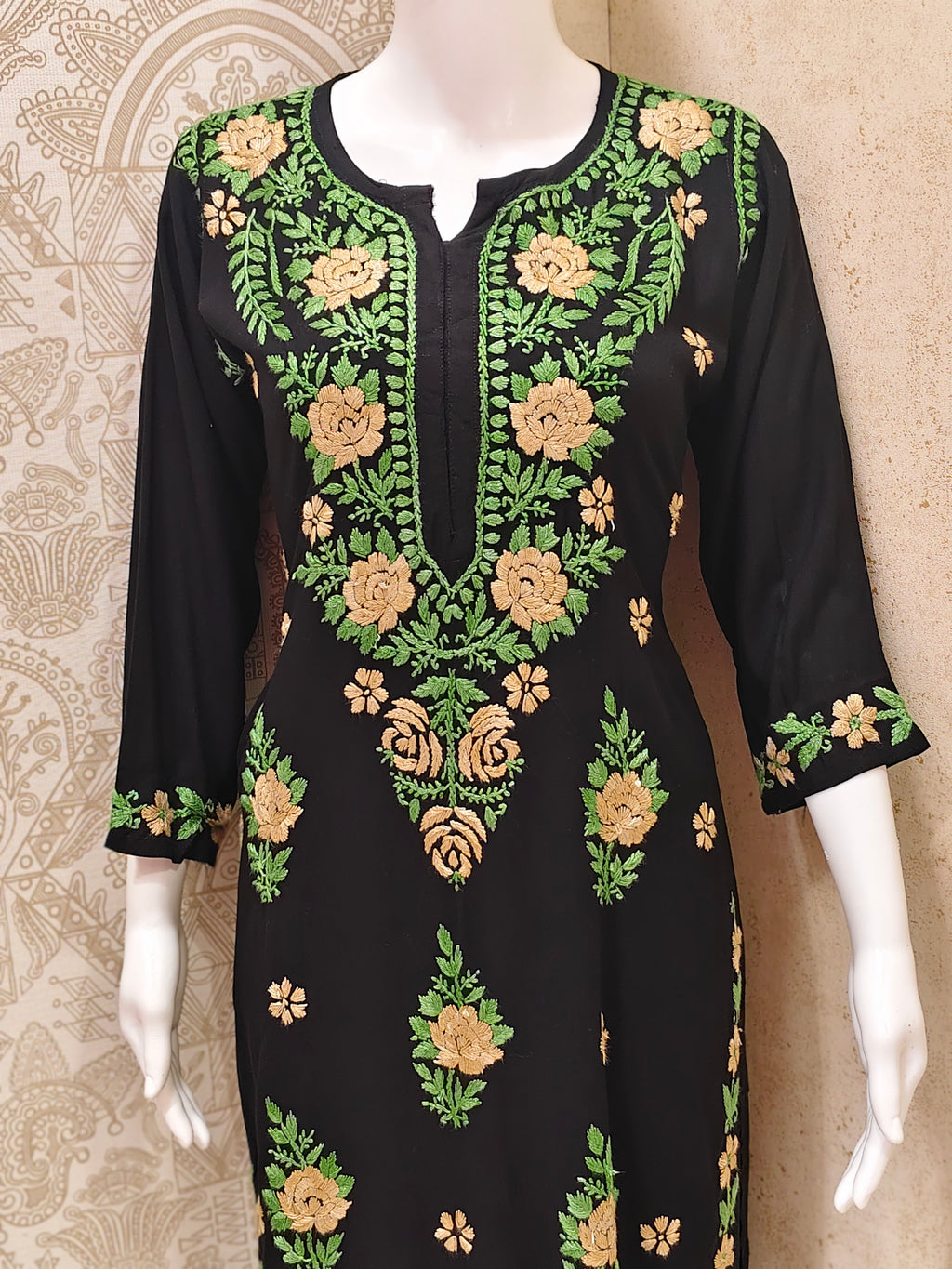 Ruba Rayon Chikankari Designer Black Palazzo Set