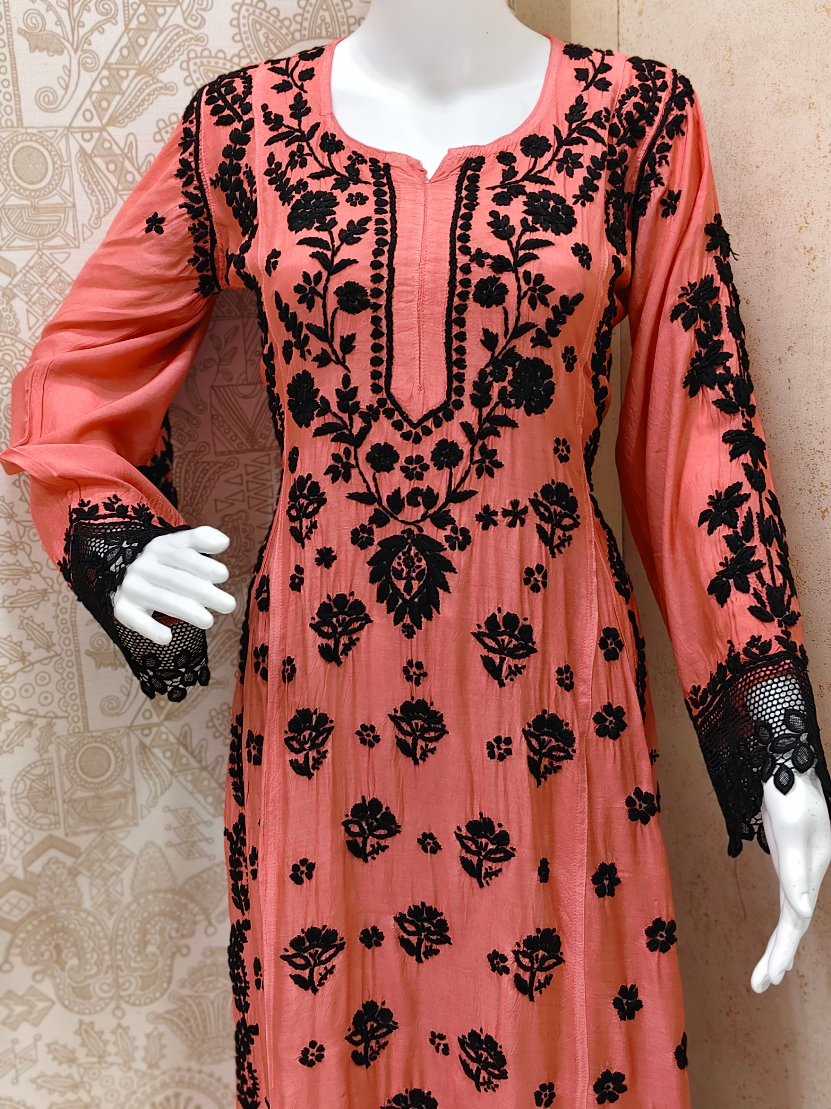Emira Premium Muslin 3D Chikankari Palazzo Set