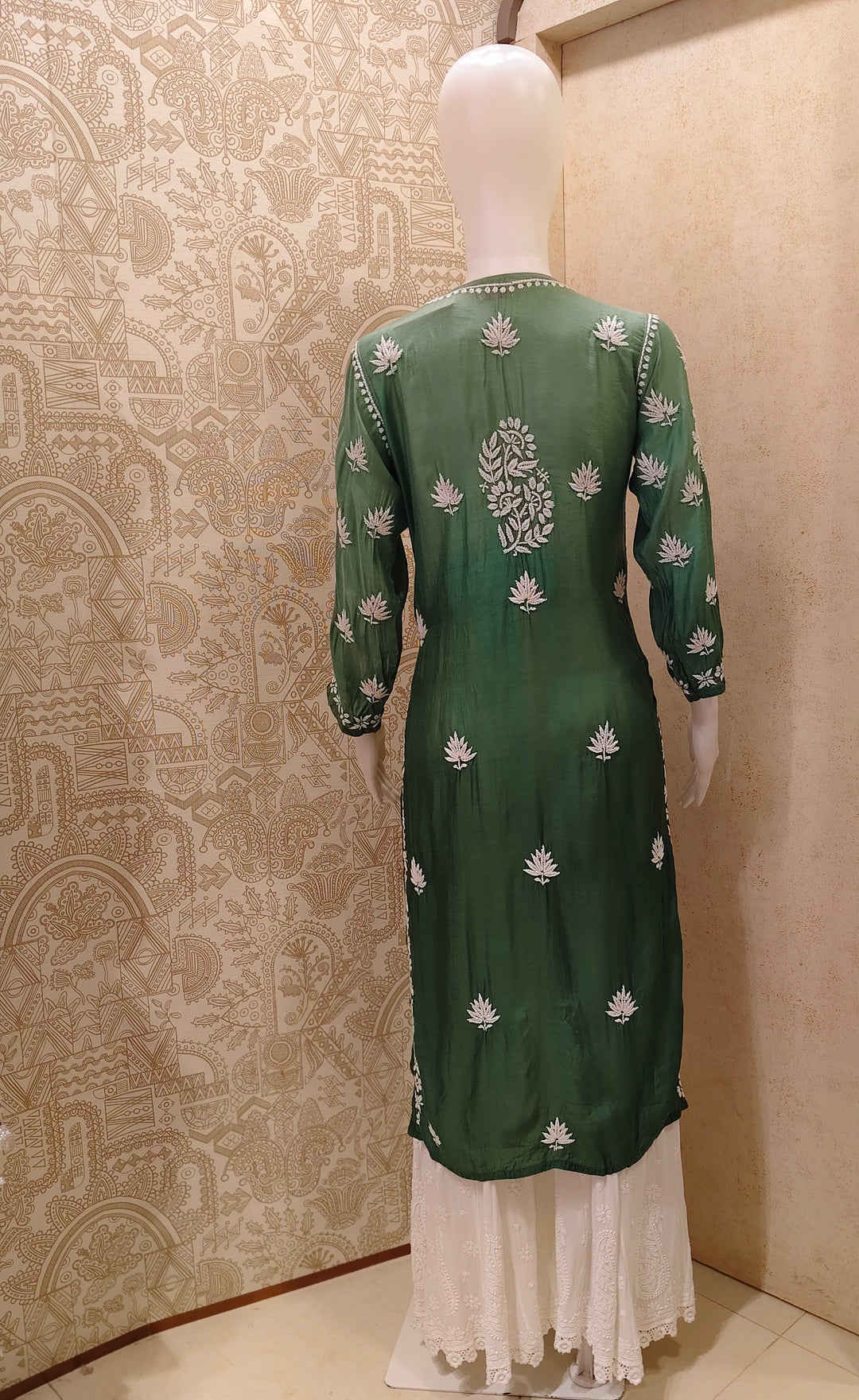 Basma Muslin Ombre Chikankari  Long Kurti