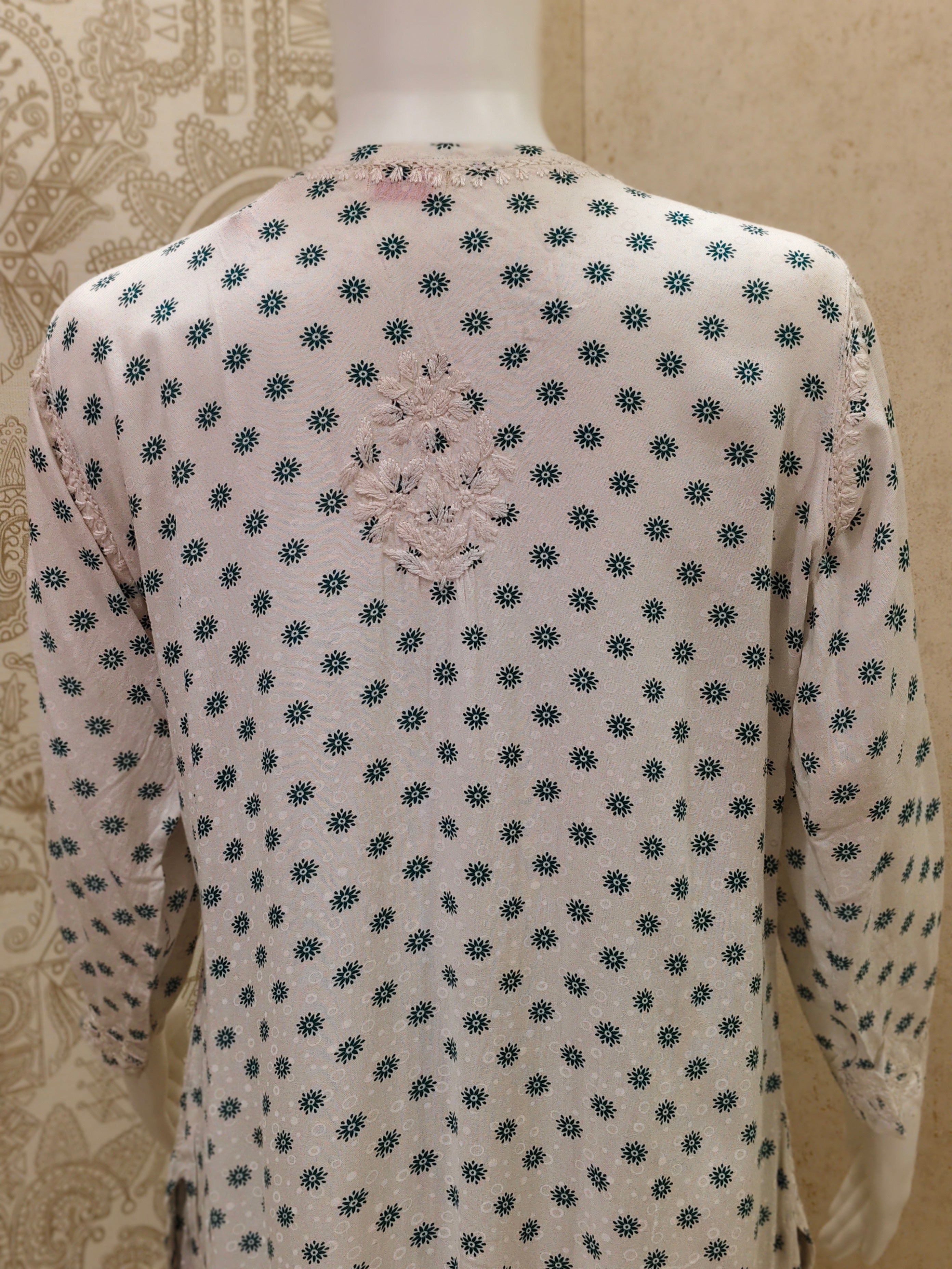 Sidra Rayon Printed Chikankari  Pant Set