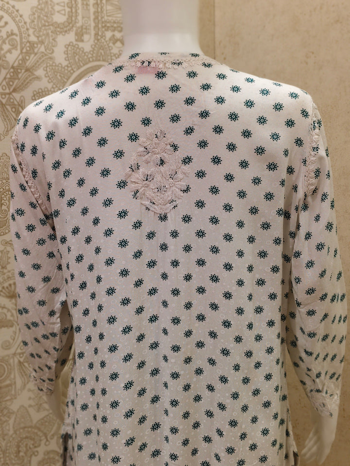Sidra Rayon Printed Chikankari  Pant Set