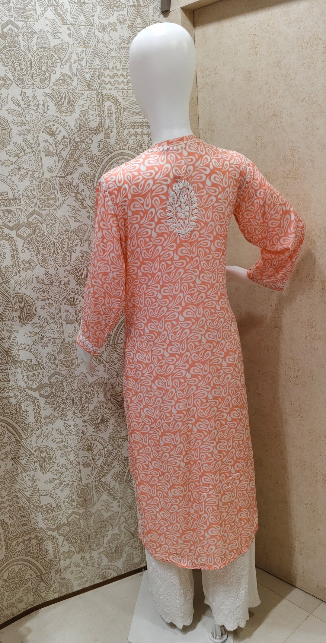 Sofia Modal Printed 3D  Chikankari  Long Kurti