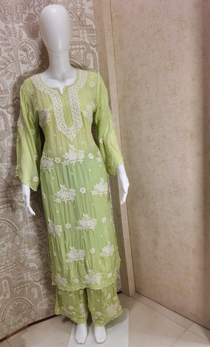 Noya Crepe silk Cutwork palazzo set