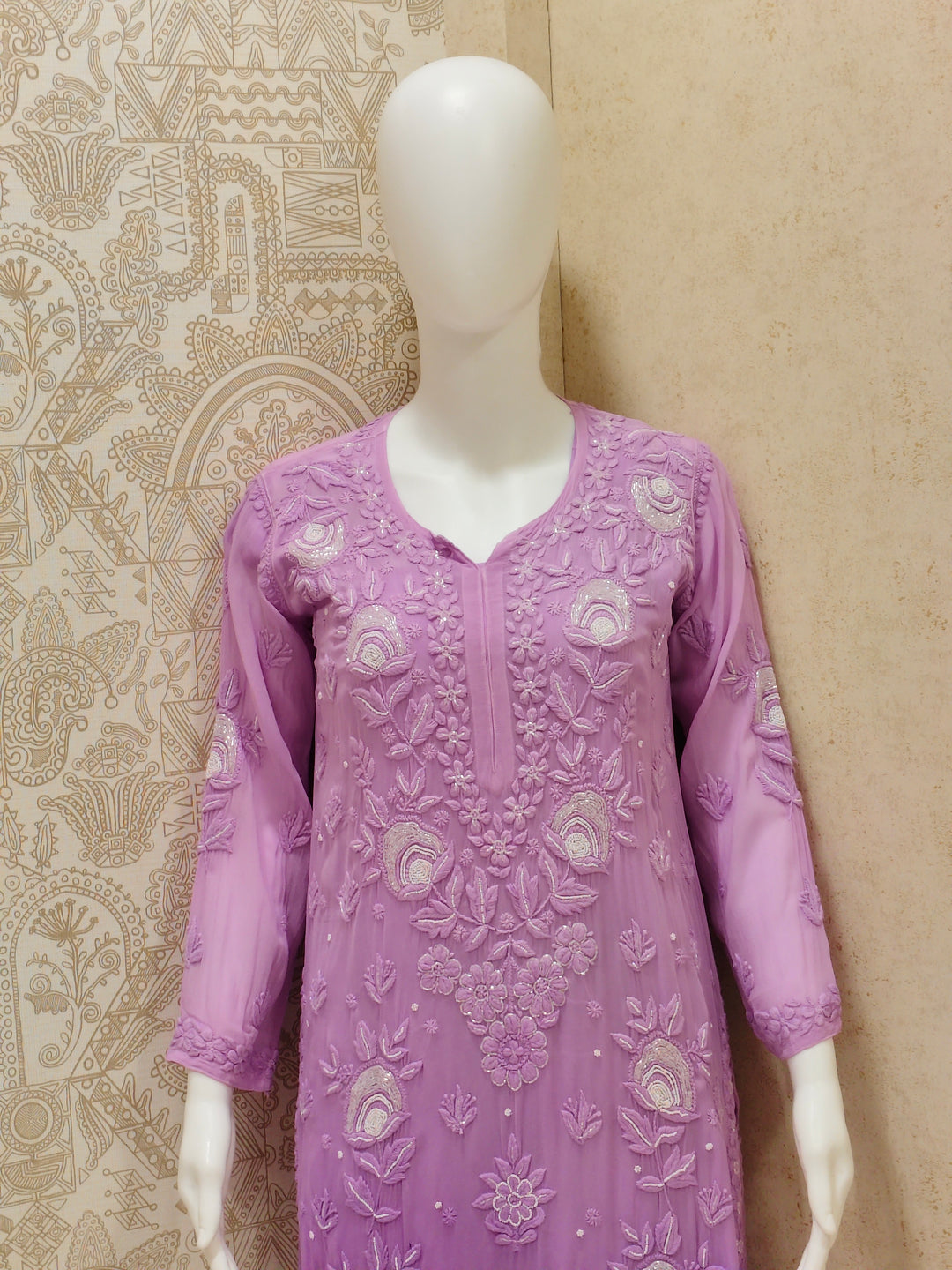 Yazrin Viscose Designer Add On Cutdana And Pearl Work Chikankari 3 Piece Set