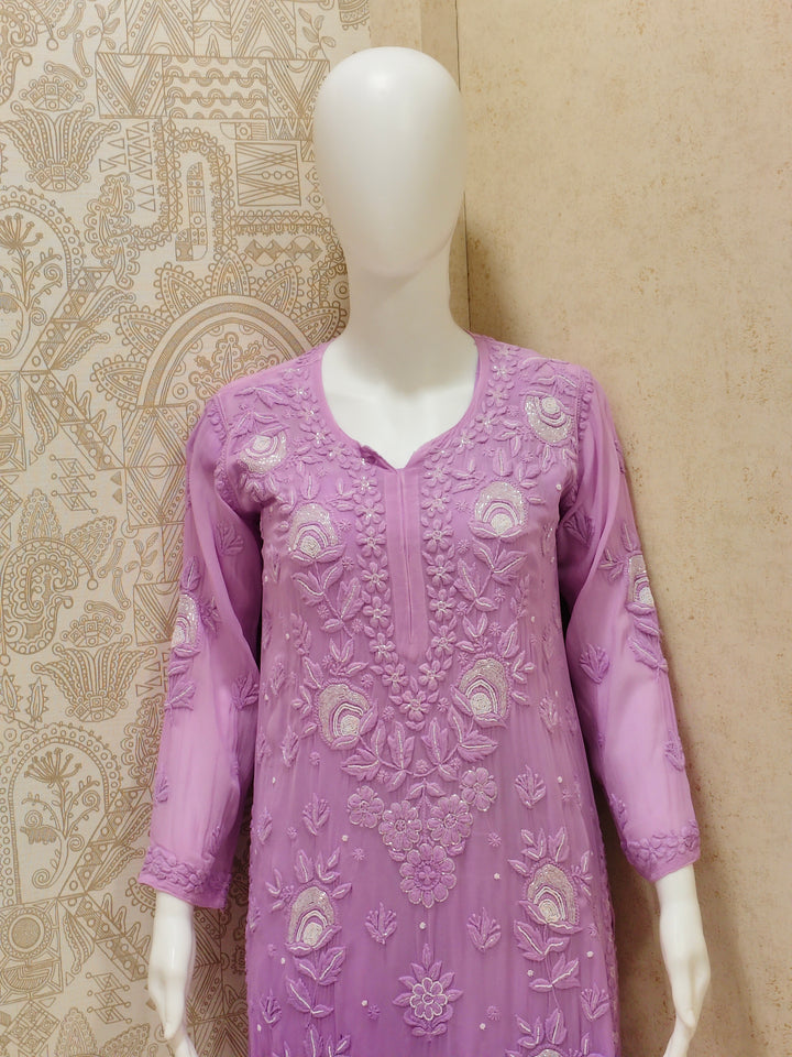 Yazrin Viscose Designer Add On Cutdana And Pearl Work Chikankari 3 Piece Set