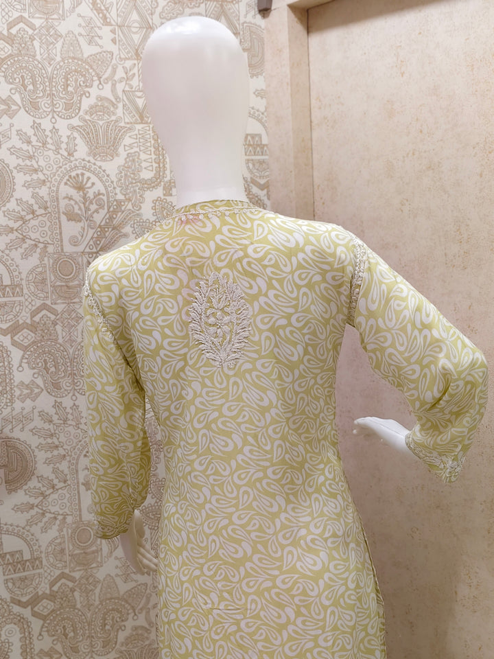 Sofia Modal Printed 3D  Chikankari  Long Kurti