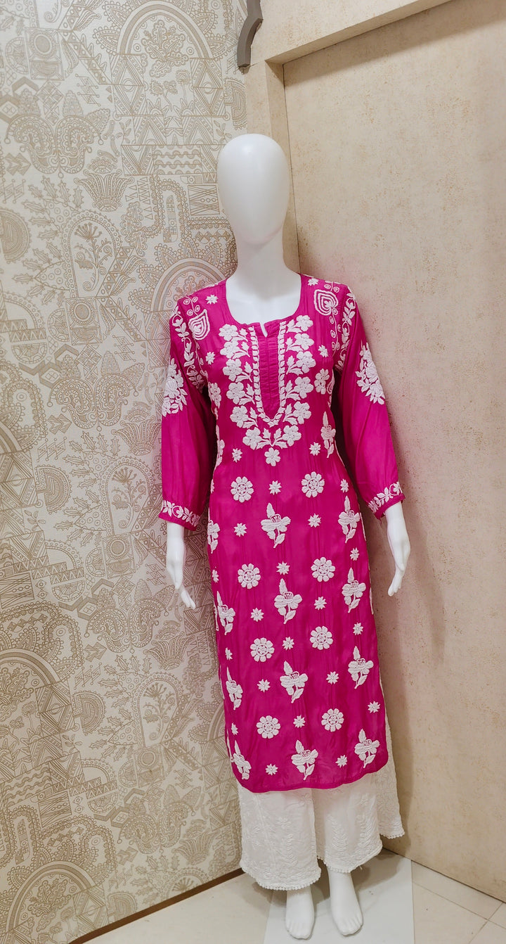 Dania Premium Muslin 3D Chikankari  Kurti