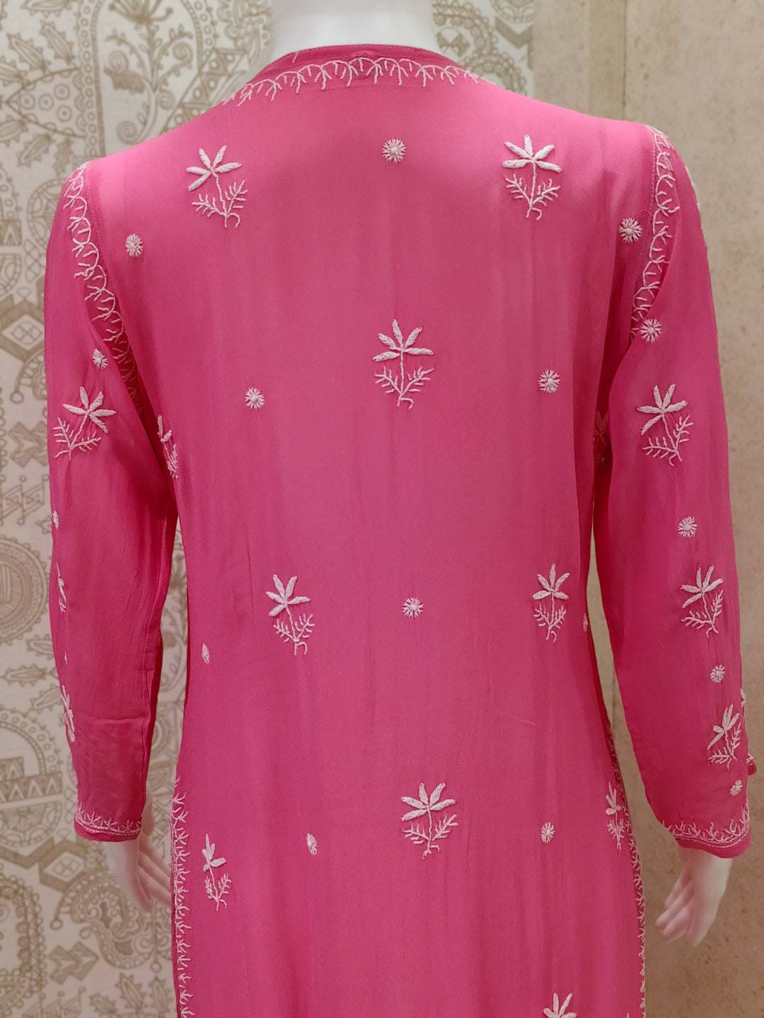 Farah  Viscose Designer Add On Cutdana And Pearl Work Chikankari Kurti