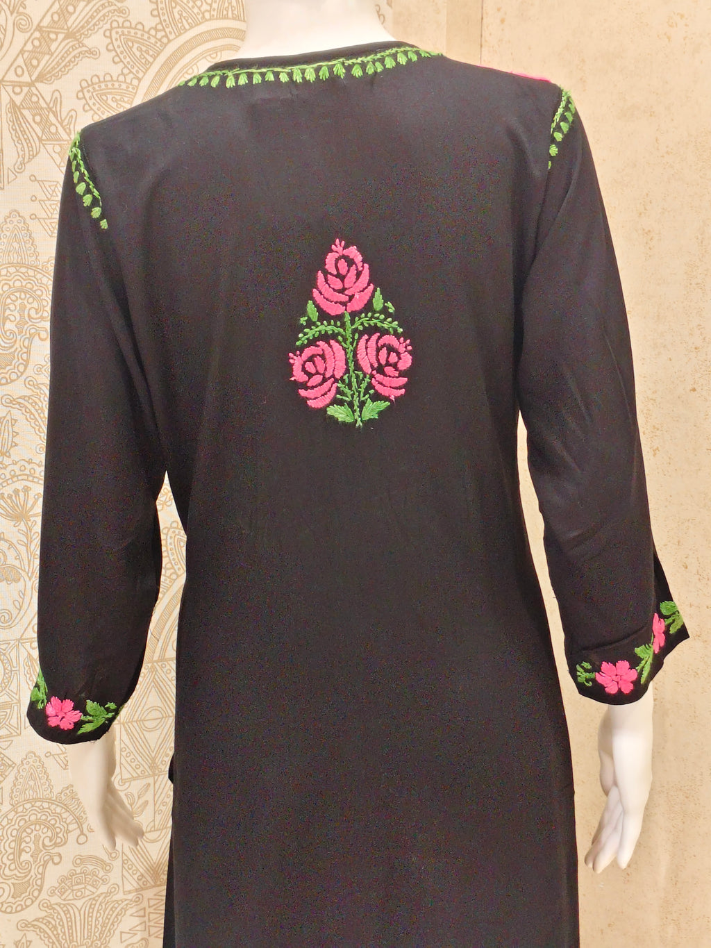 Ruba Rayon Chikankari Designer Black Palazzo Set