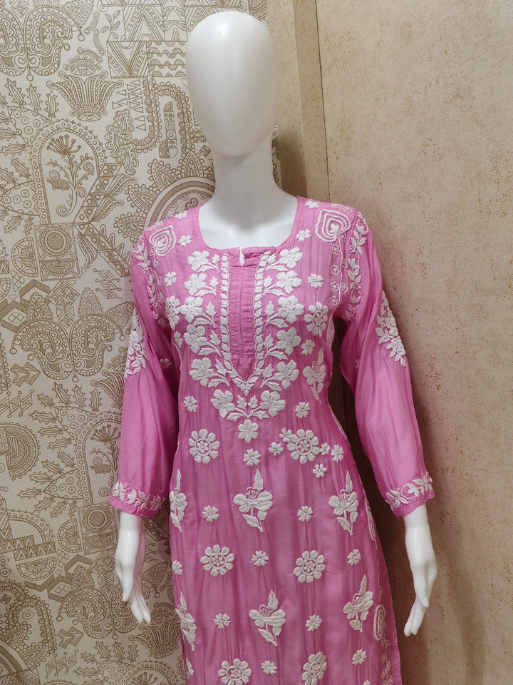 Dania Premium Muslin 3D Chikankari  Kurti